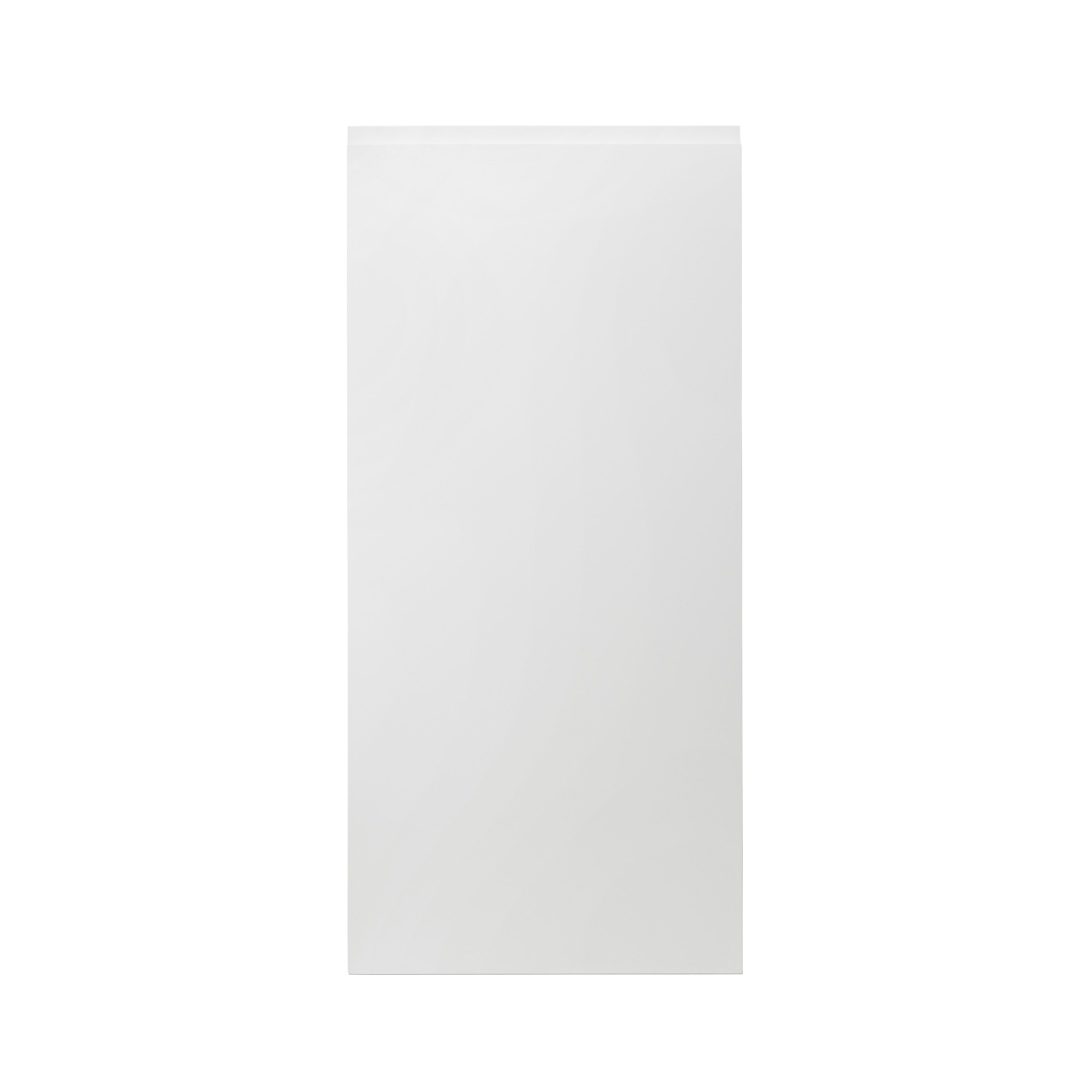 GoodHome Garcinia Gloss white integrated handle 70:30 Larder Cabinet door (W)600mm (H)1287mm (T)19mm