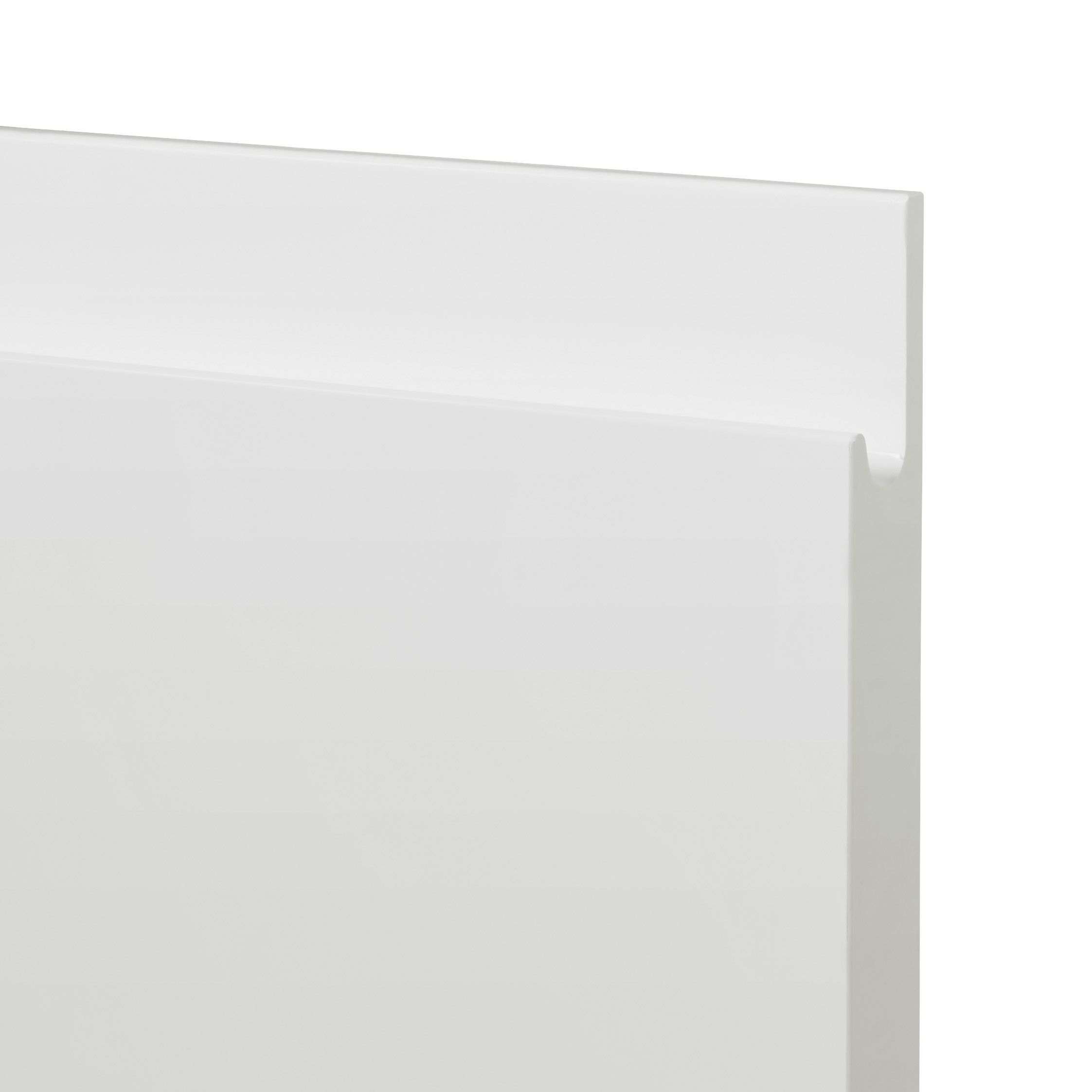 GoodHome Garcinia Gloss white integrated handle Appliance Cabinet door (W)600mm (H)626mm (T)19mm
