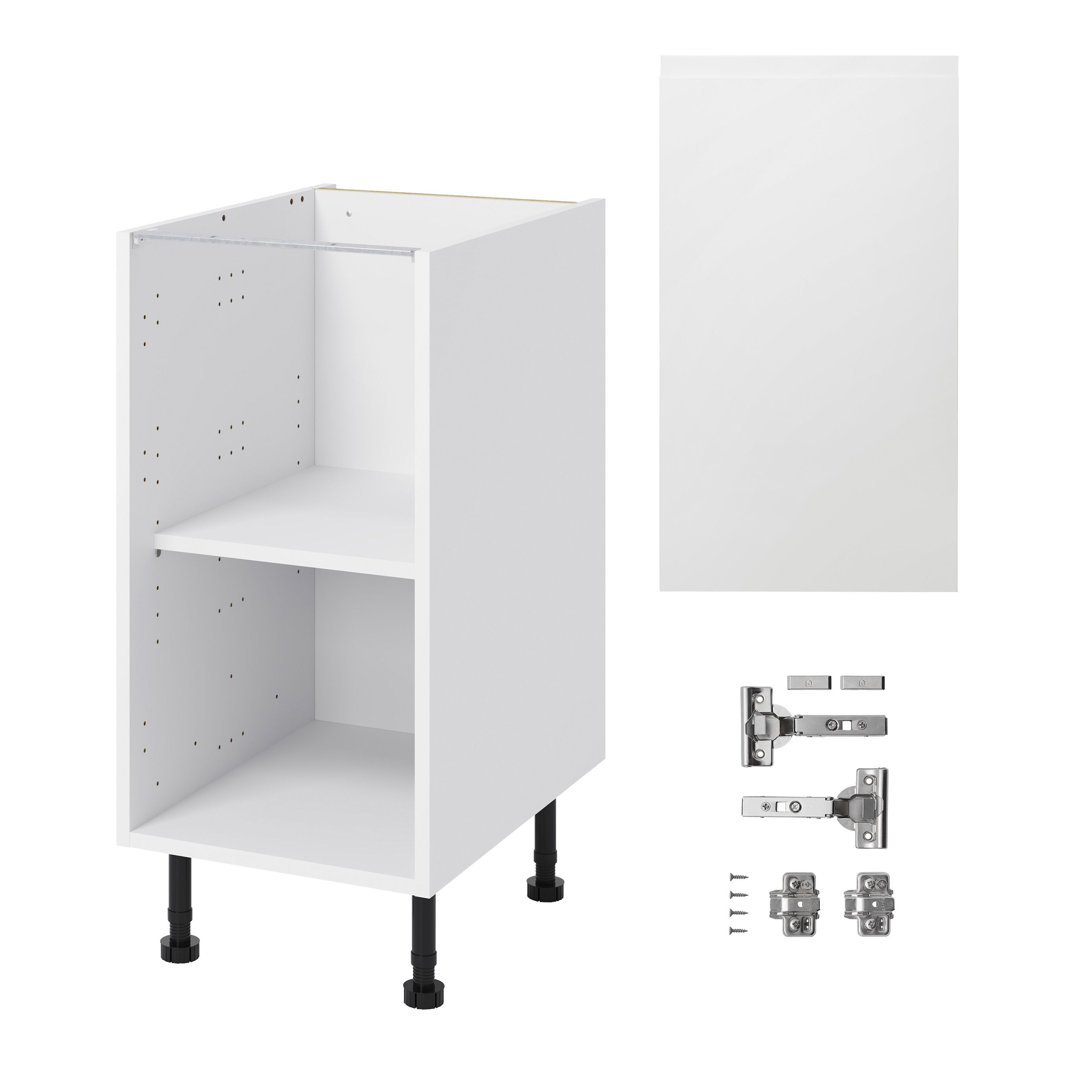 GoodHome Garcinia Gloss white integrated handle Base Kitchen cabinet (W)400mm (H)720mm