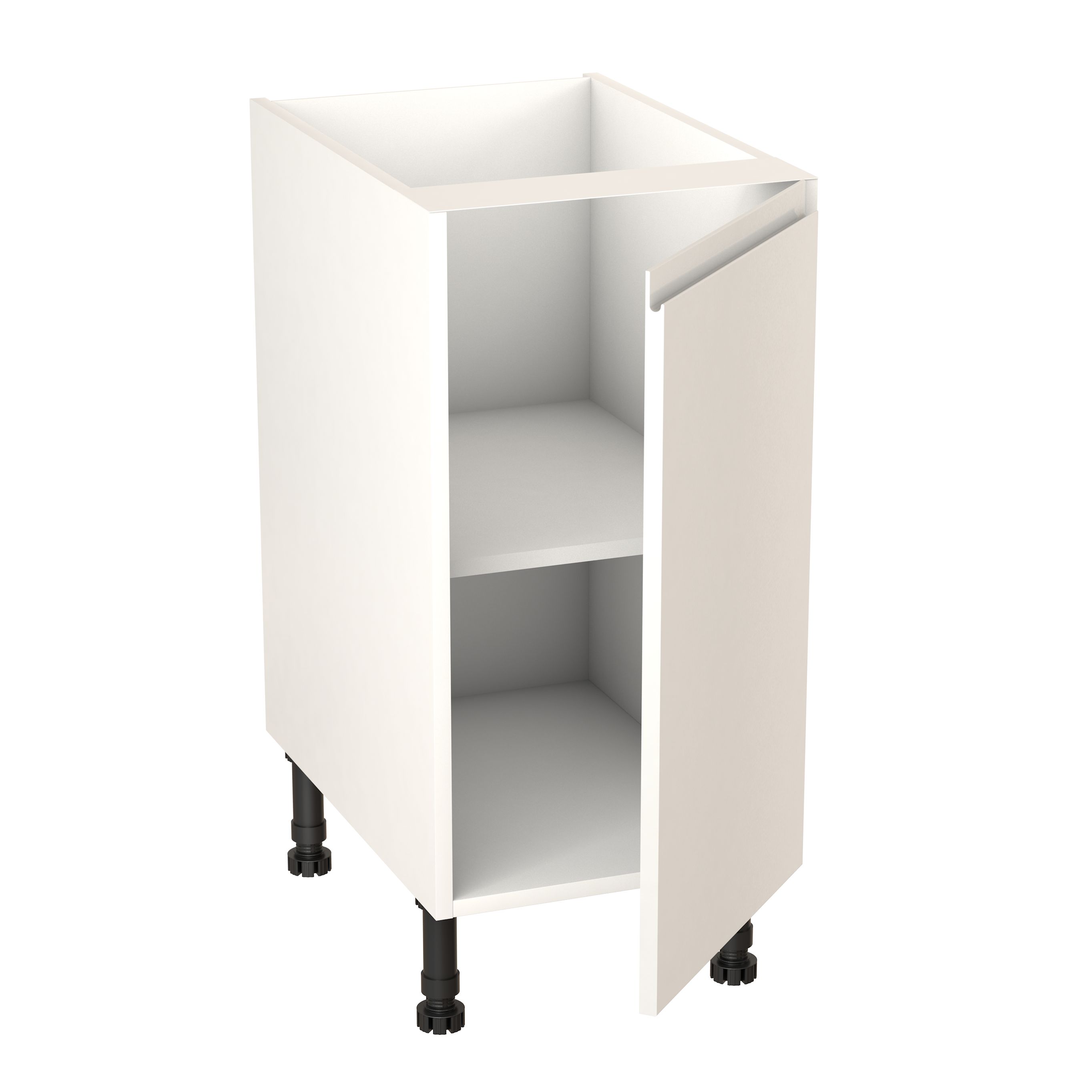GoodHome Garcinia Gloss white integrated handle Base Kitchen cabinet (W)400mm (H)720mm