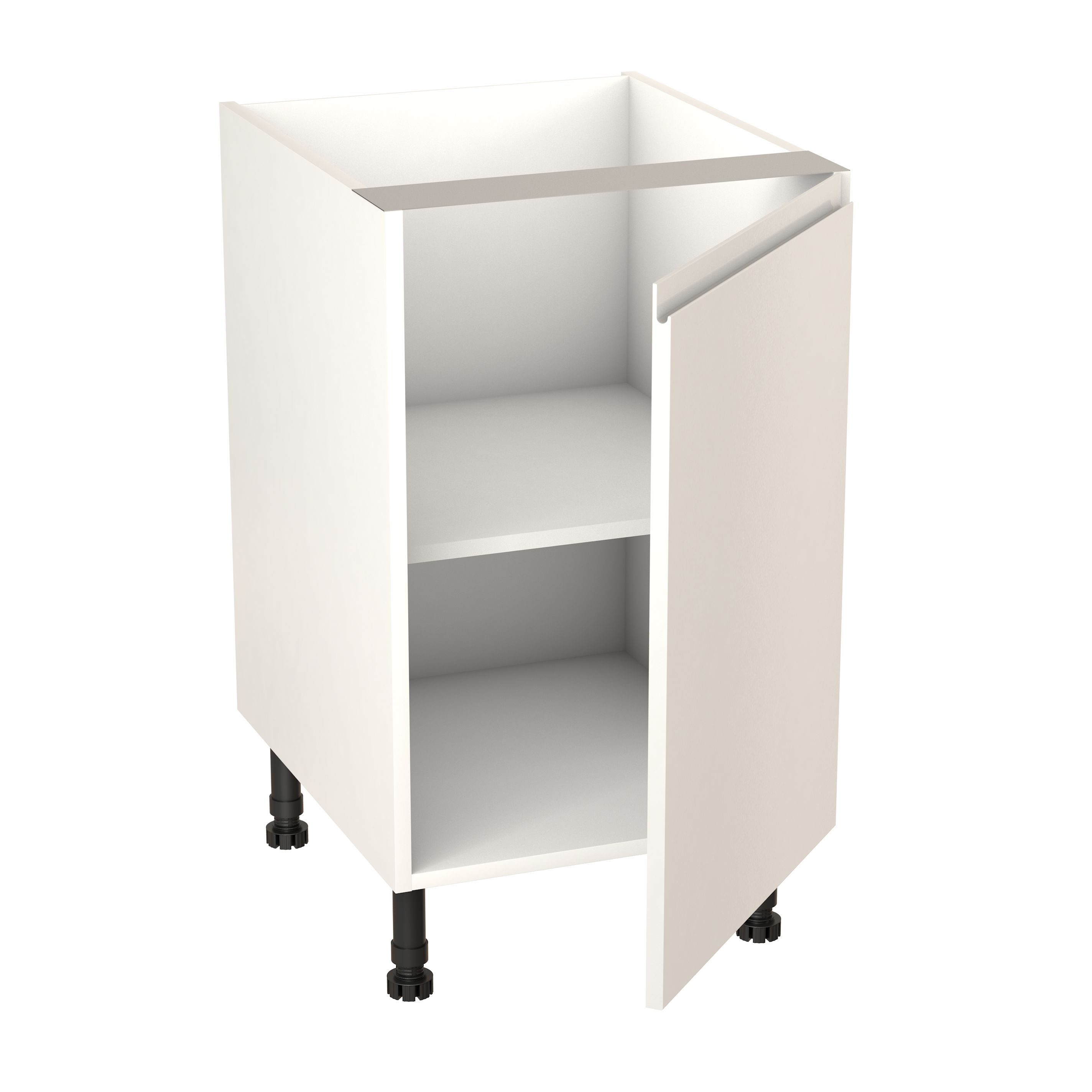 GoodHome Garcinia Gloss white integrated handle Base Kitchen cabinet (W)500mm (H)720mm