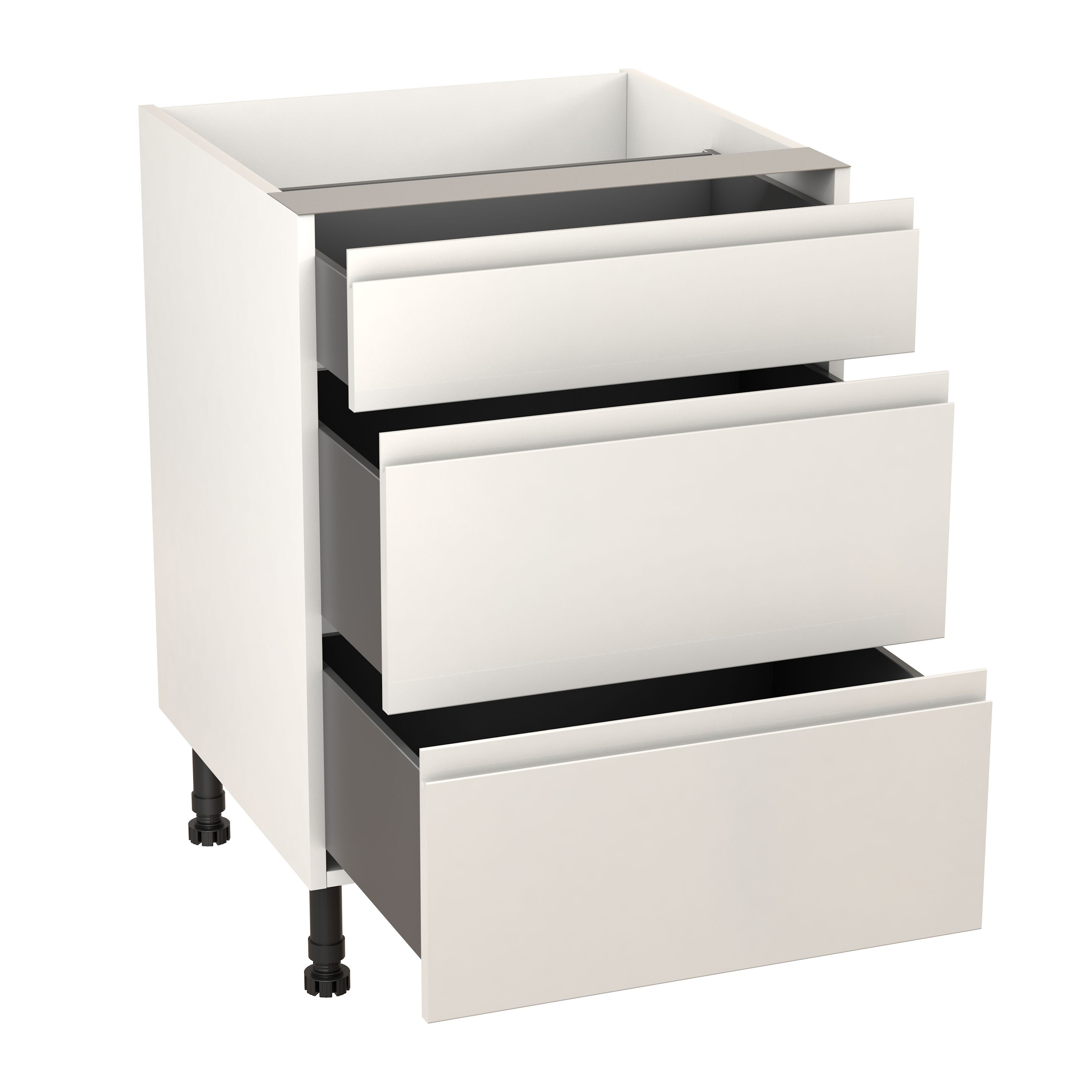 GoodHome Garcinia Gloss white integrated handle Base Kitchen cabinet (W)600mm (H)720mm