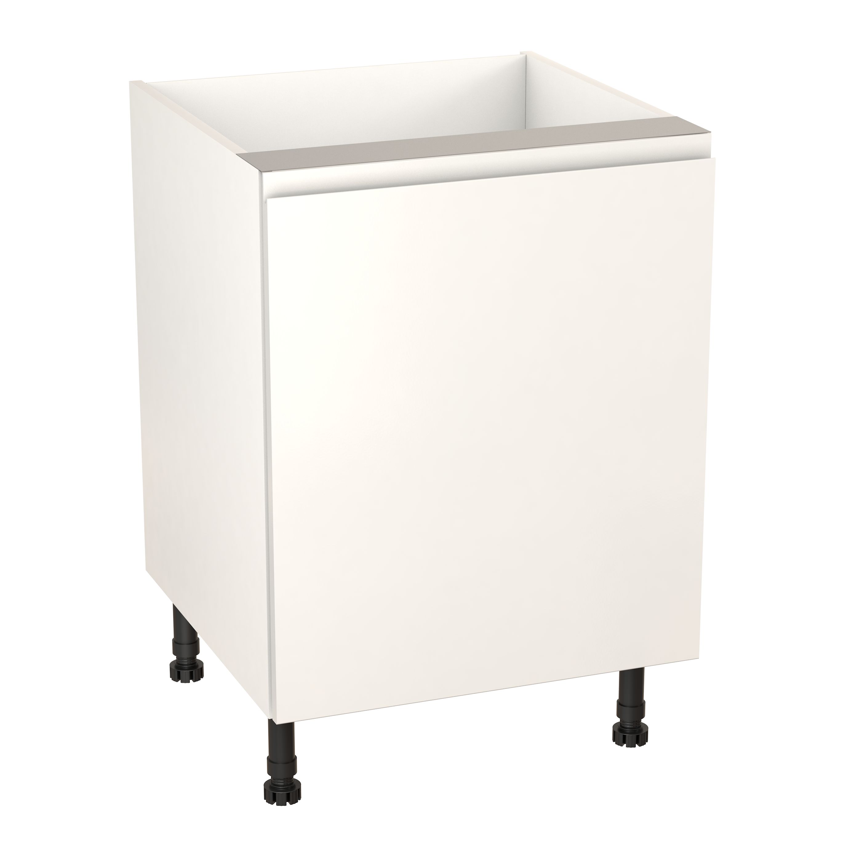 GoodHome Garcinia Gloss white integrated handle Base Kitchen cabinet (W)600mm (H)720mm