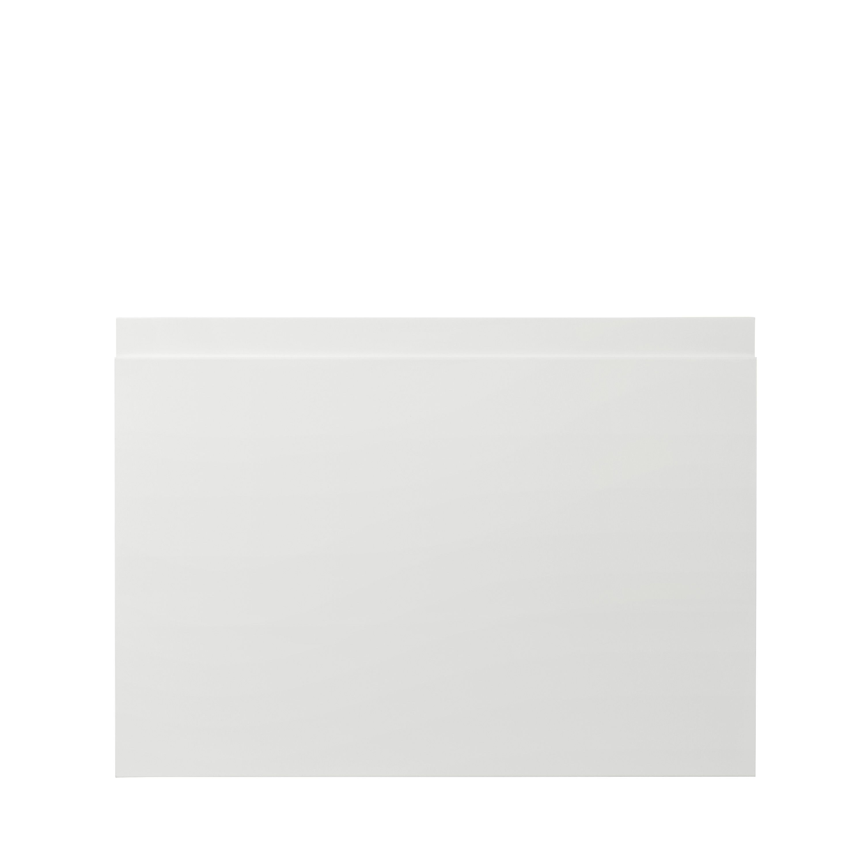 GoodHome Garcinia Gloss white integrated handle Drawer front, bridging door & bi fold door, (W)500mm (H)356mm (T)19mm