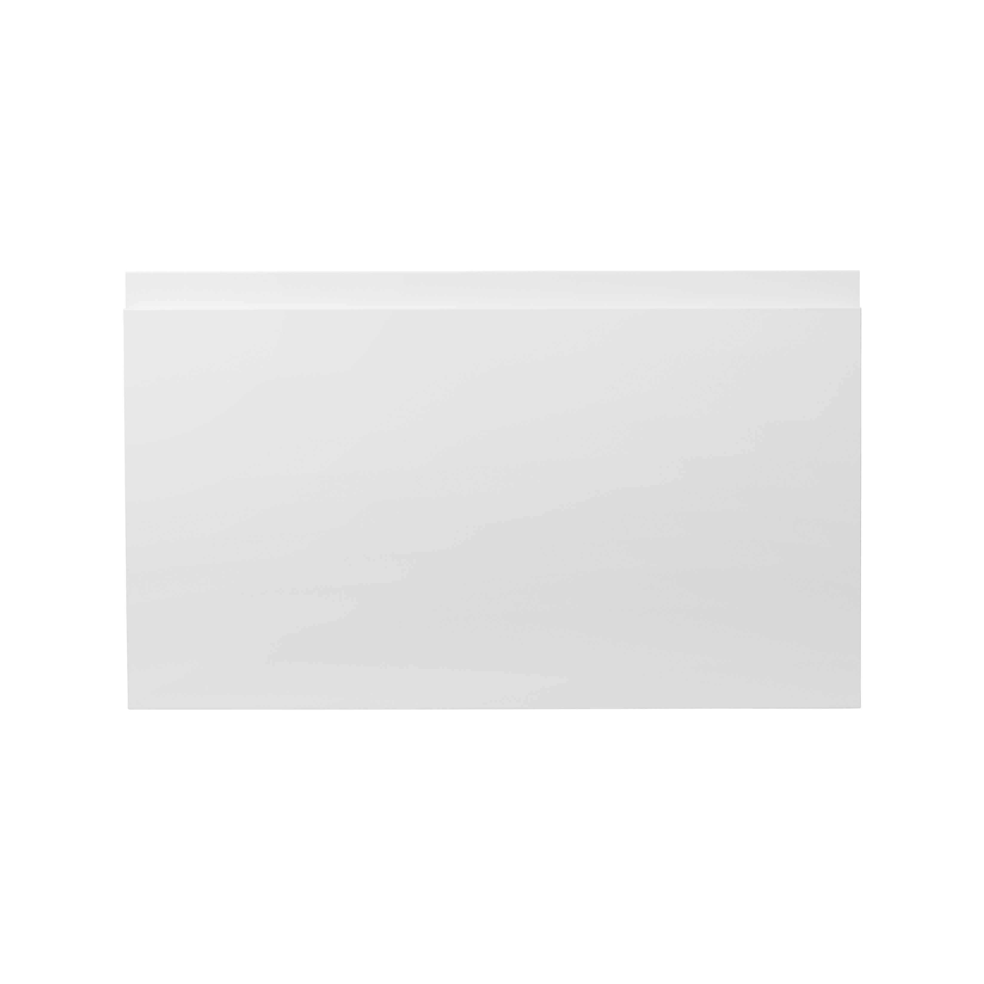 GoodHome Garcinia Gloss white integrated handle Drawer front, bridging door & bi fold door, (W)600mm (H)356mm (T)19mm