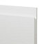 GoodHome Garcinia Gloss white integrated handle Drawer front, bridging door & bi fold door, (W)600mm (H)356mm (T)19mm