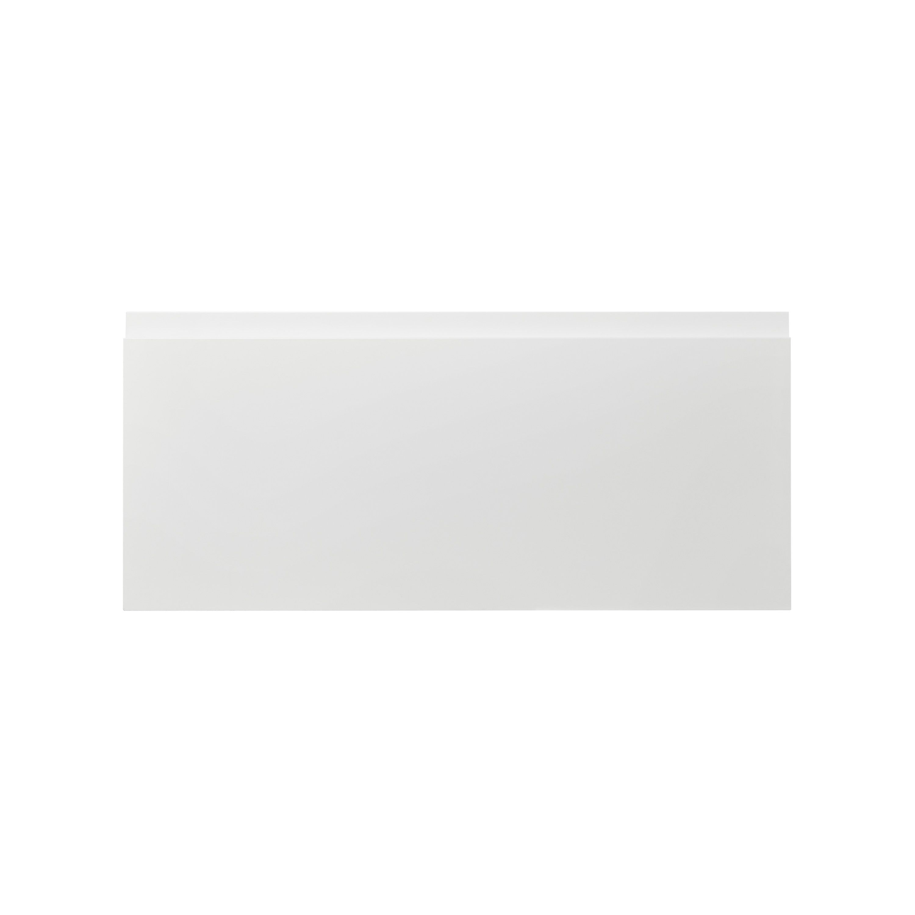 GoodHome Garcinia Gloss white integrated handle Drawer front, bridging door & bi fold door, (W)800mm (H)356mm (T)19mm