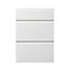GoodHome Garcinia Gloss white integrated handle Drawer front (W)500mm, Pack of 3