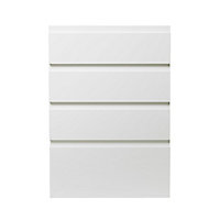 GoodHome Garcinia Gloss white integrated handle Drawer front (W)500mm, Pack of 4