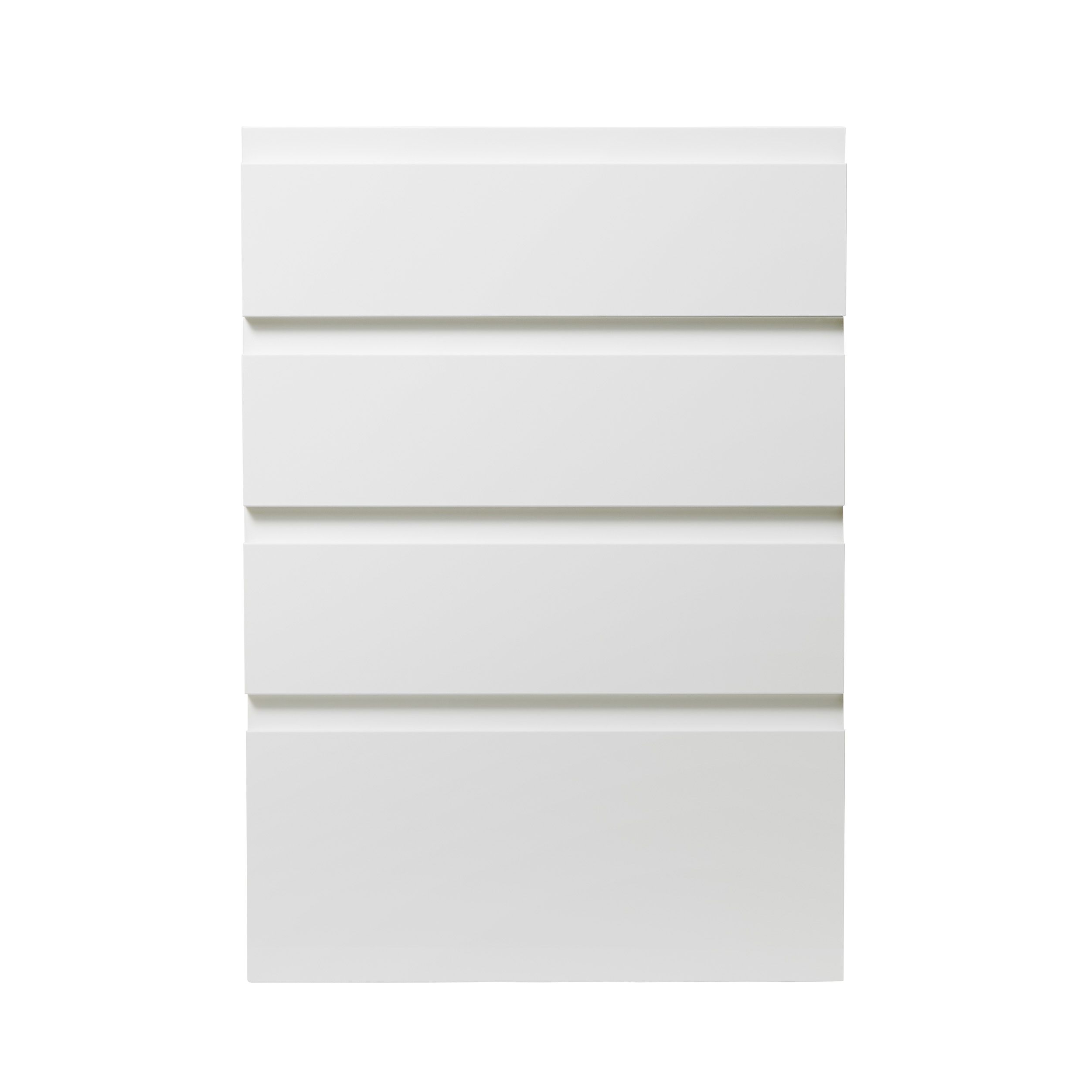 GoodHome Garcinia Gloss white integrated handle Drawer front (W)500mm, Pack of 4