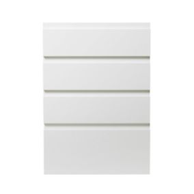 GoodHome Garcinia Gloss white integrated handle Drawer front (W)500mm, Pack of 4