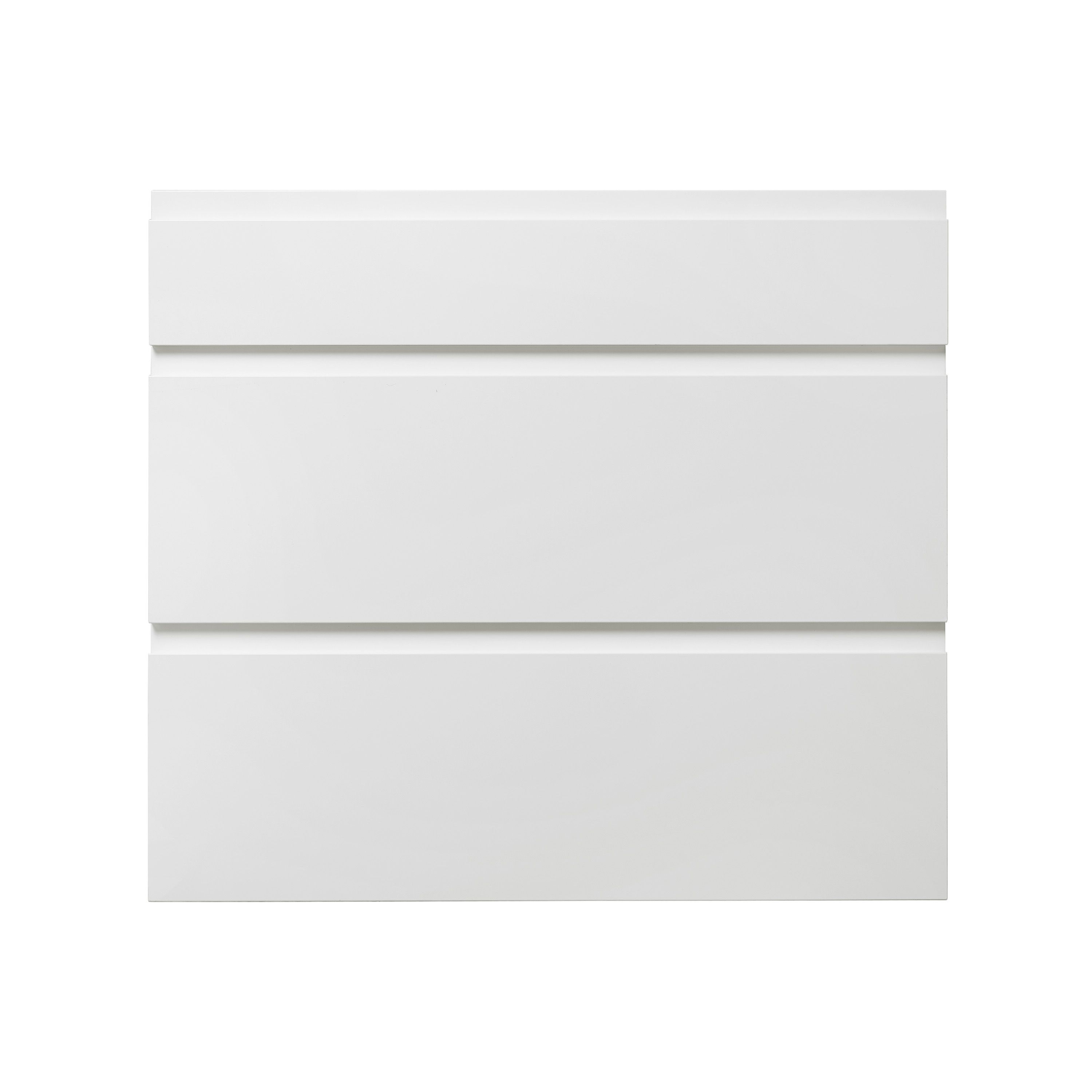 GoodHome Garcinia Gloss white integrated handle Drawer front (W)800mm, Pack of 3