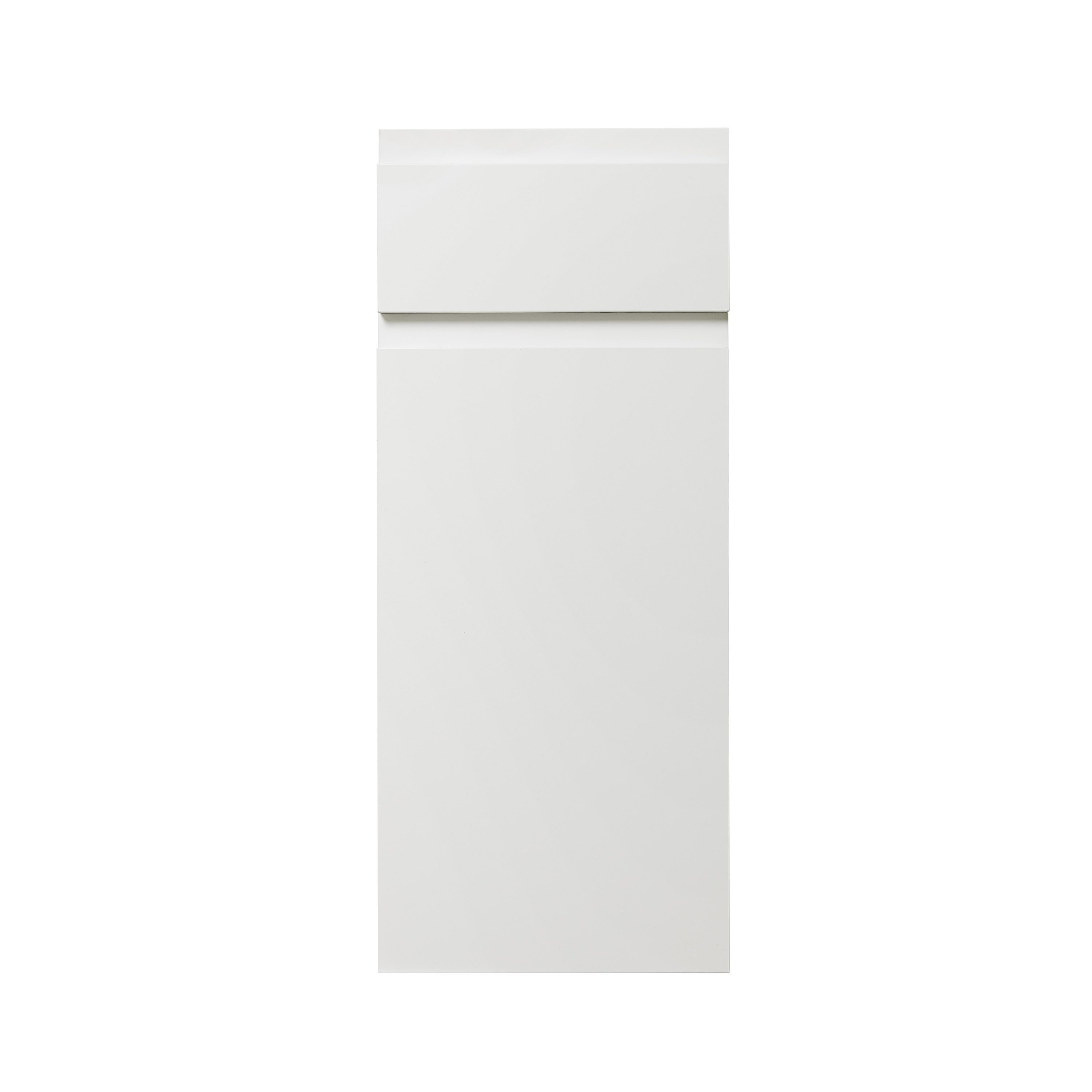 GoodHome Garcinia Gloss white integrated handle Drawerline Cabinet door, (W)300mm (H)715mm (T)19mm