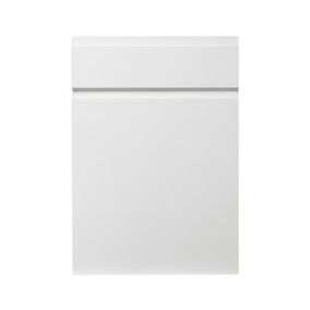 GoodHome Garcinia Gloss white integrated handle Drawerline Cabinet door, (W)500mm (H)715mm (T)19mm