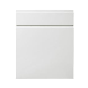 GoodHome Garcinia Gloss white integrated handle Drawerline Cabinet door, (W)600mm (H)715mm (T)19mm