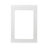 GoodHome Garcinia Gloss white integrated handle Glazed Cabinet door (W)500mm (H)715mm (T)19mm