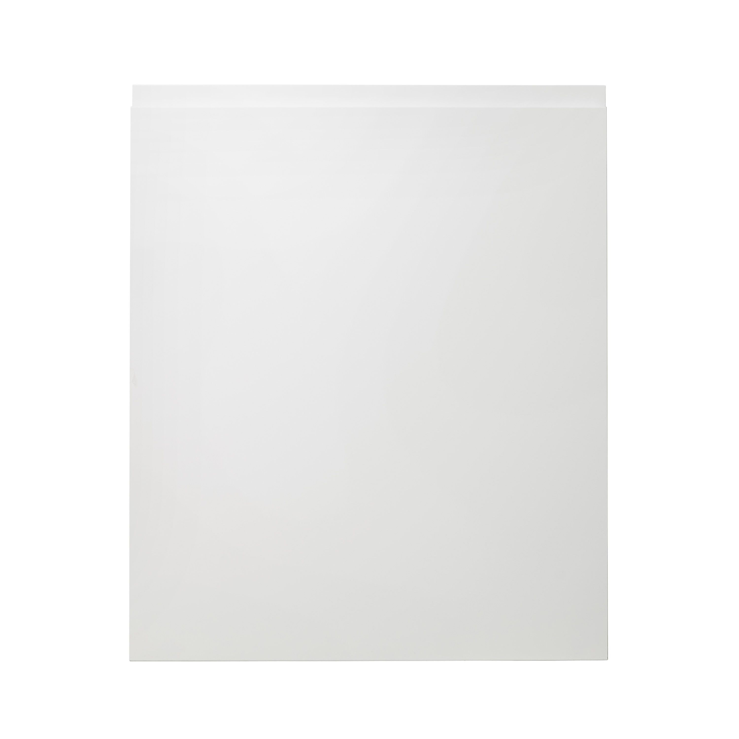 GoodHome Garcinia Gloss white integrated handle Tall appliance Cabinet door (W)600mm (H)723mm (T)19mm