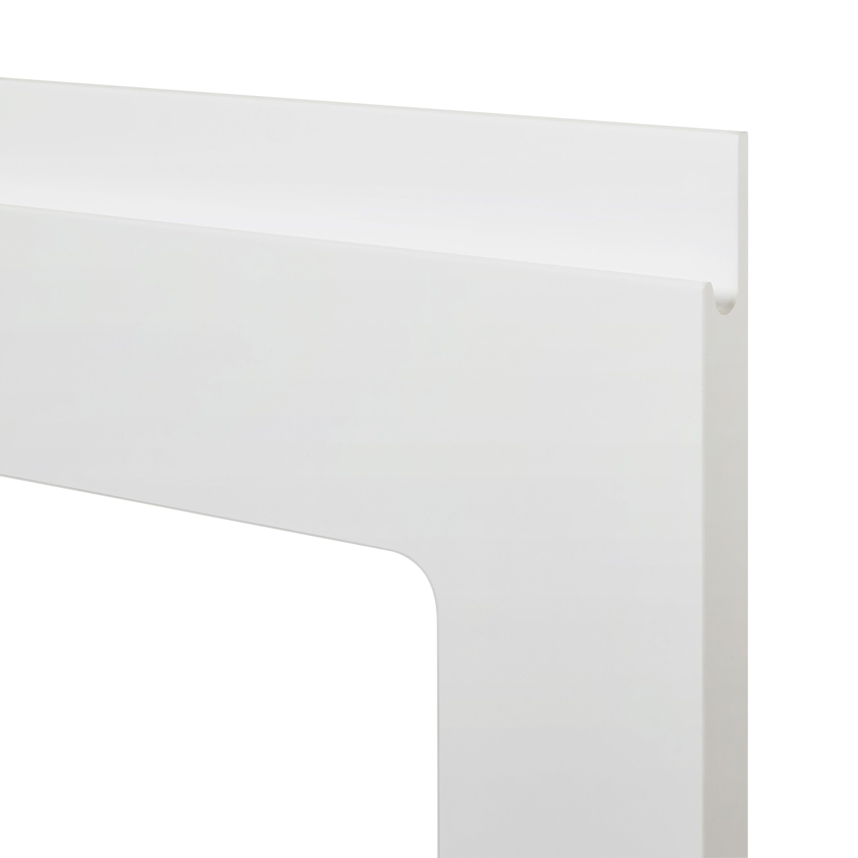 GoodHome Garcinia Gloss white integrated handle Tall glazed Cabinet door (W)500mm (H)895mm (T)19mm