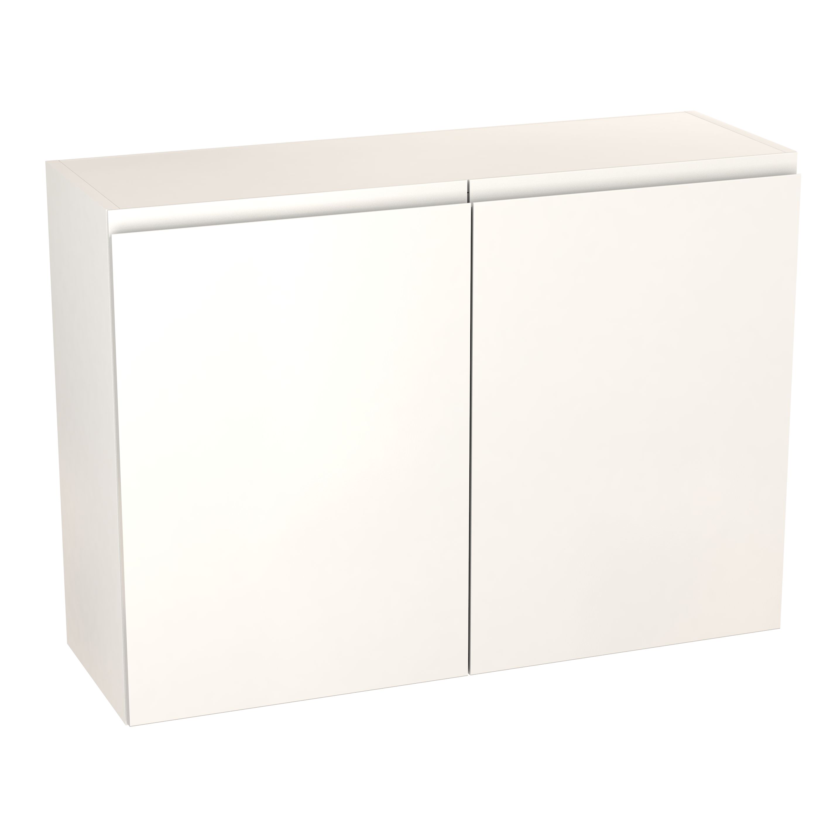 GoodHome Garcinia Gloss white integrated handle Wall Kitchen cabinet (W)1000mm (H)720mm