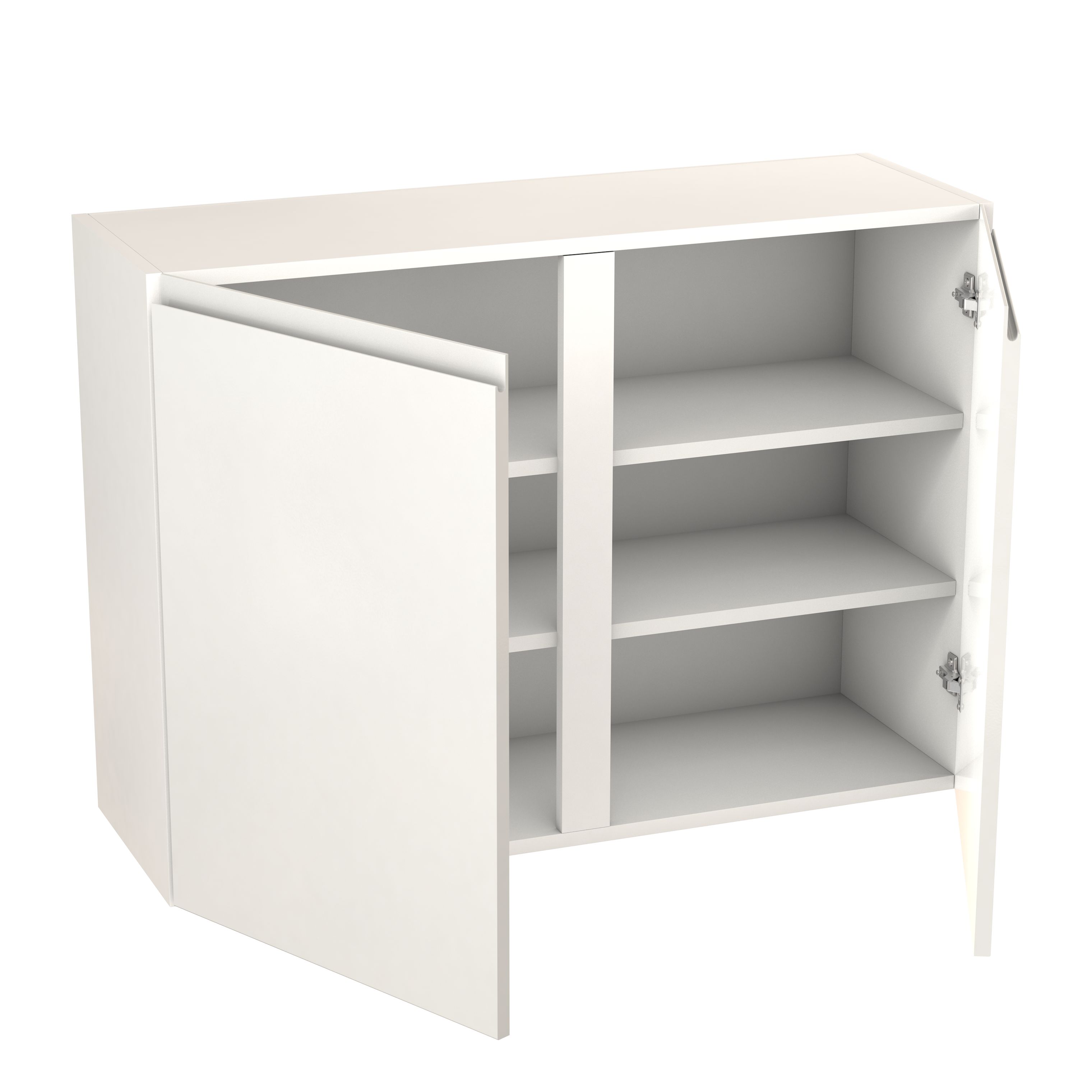 GoodHome Garcinia Gloss white integrated handle Wall Kitchen cabinet (W)1000mm (H)720mm