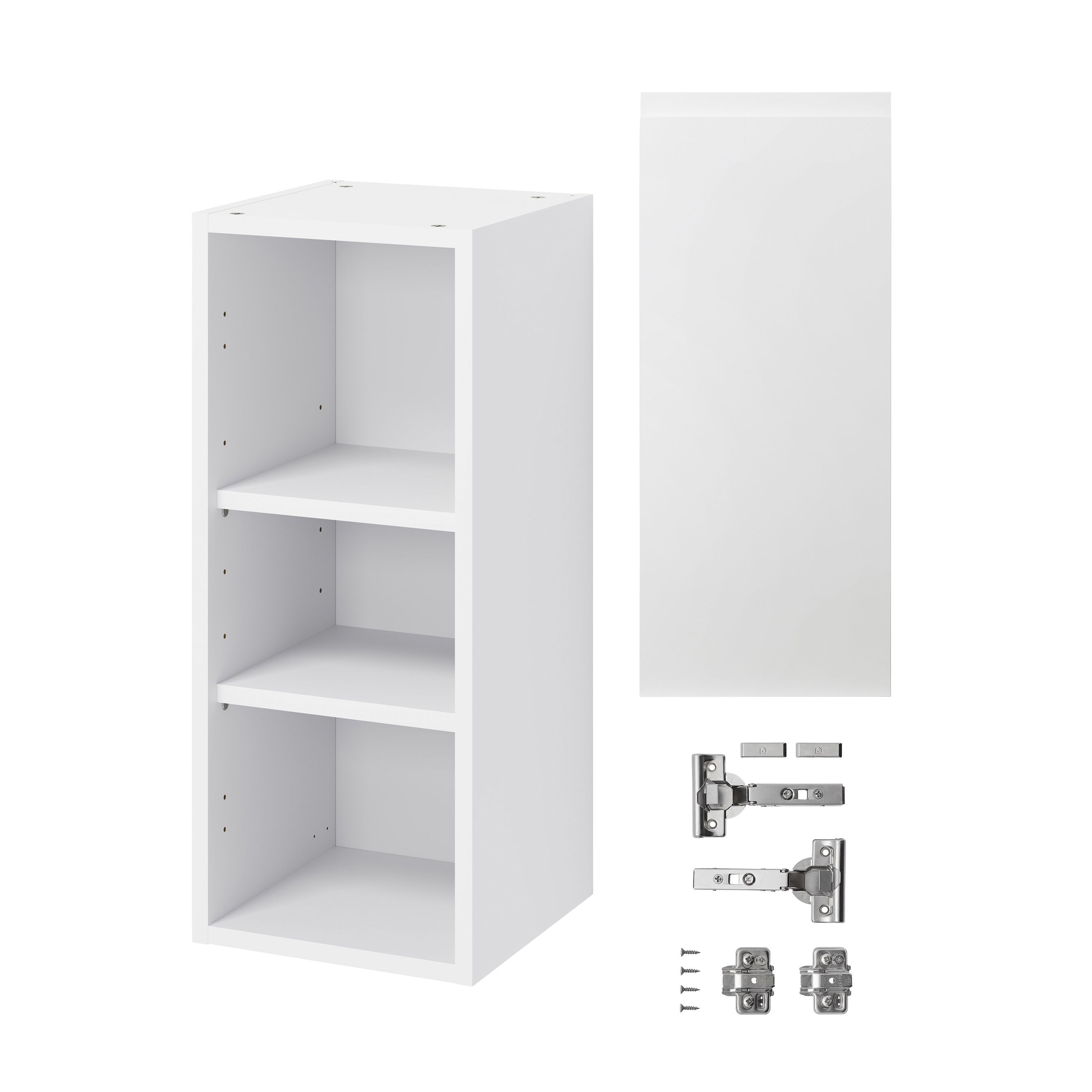 GoodHome Garcinia Gloss white integrated handle Wall Kitchen cabinet (W)300mm (H)720mm