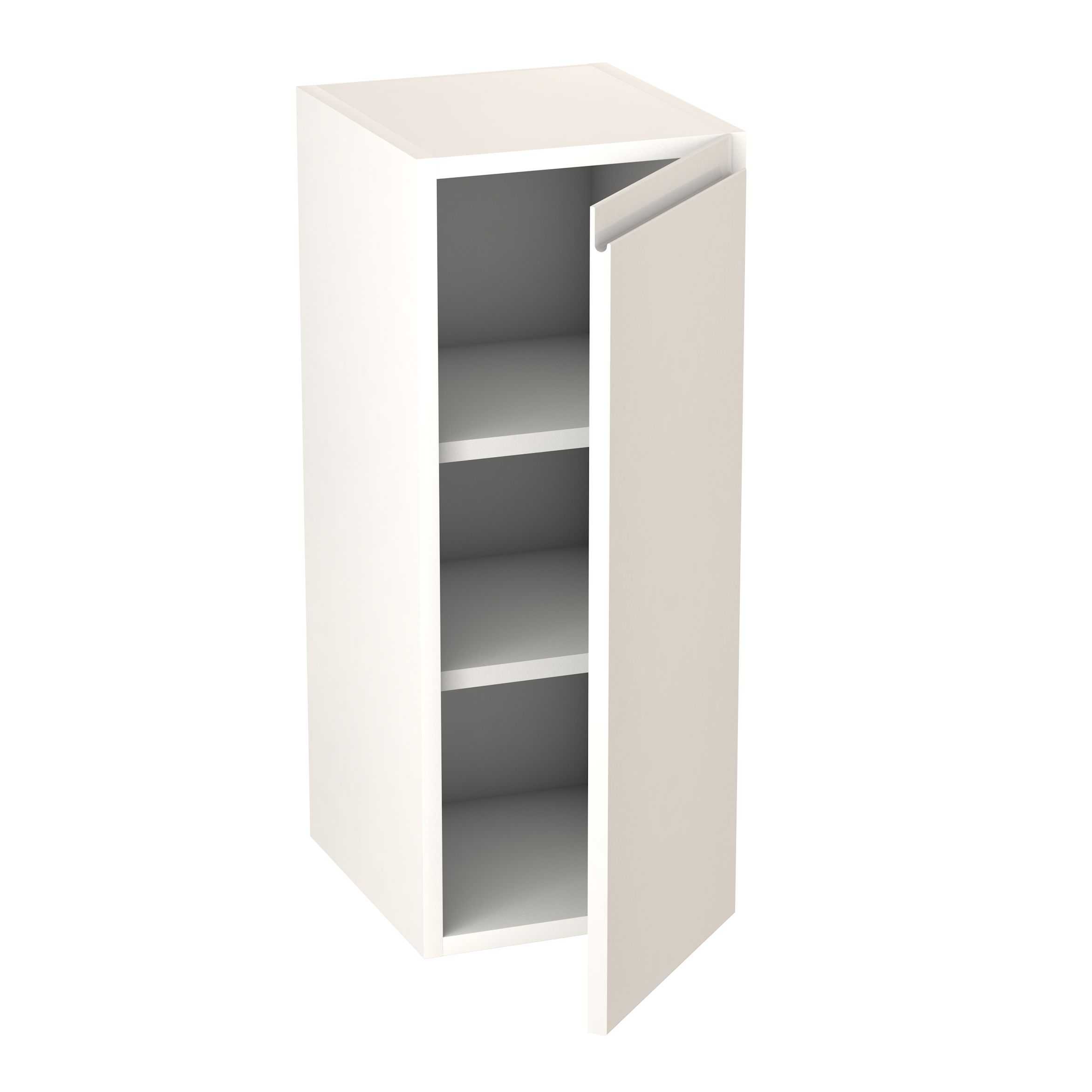 GoodHome Garcinia Gloss white integrated handle Wall Kitchen cabinet (W)300mm (H)720mm
