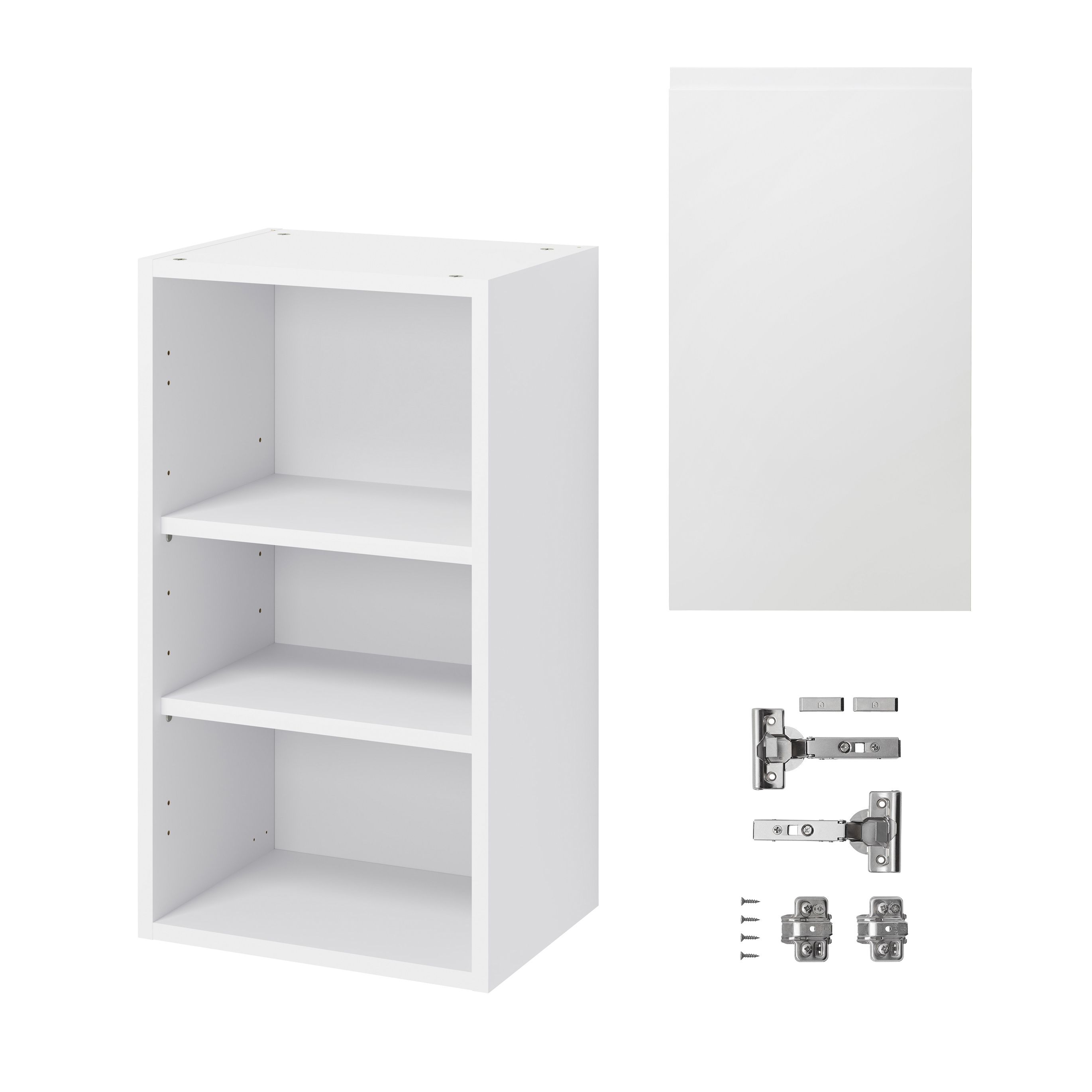 GoodHome Garcinia Gloss white integrated handle Wall Kitchen cabinet (W)400mm (H)720mm
