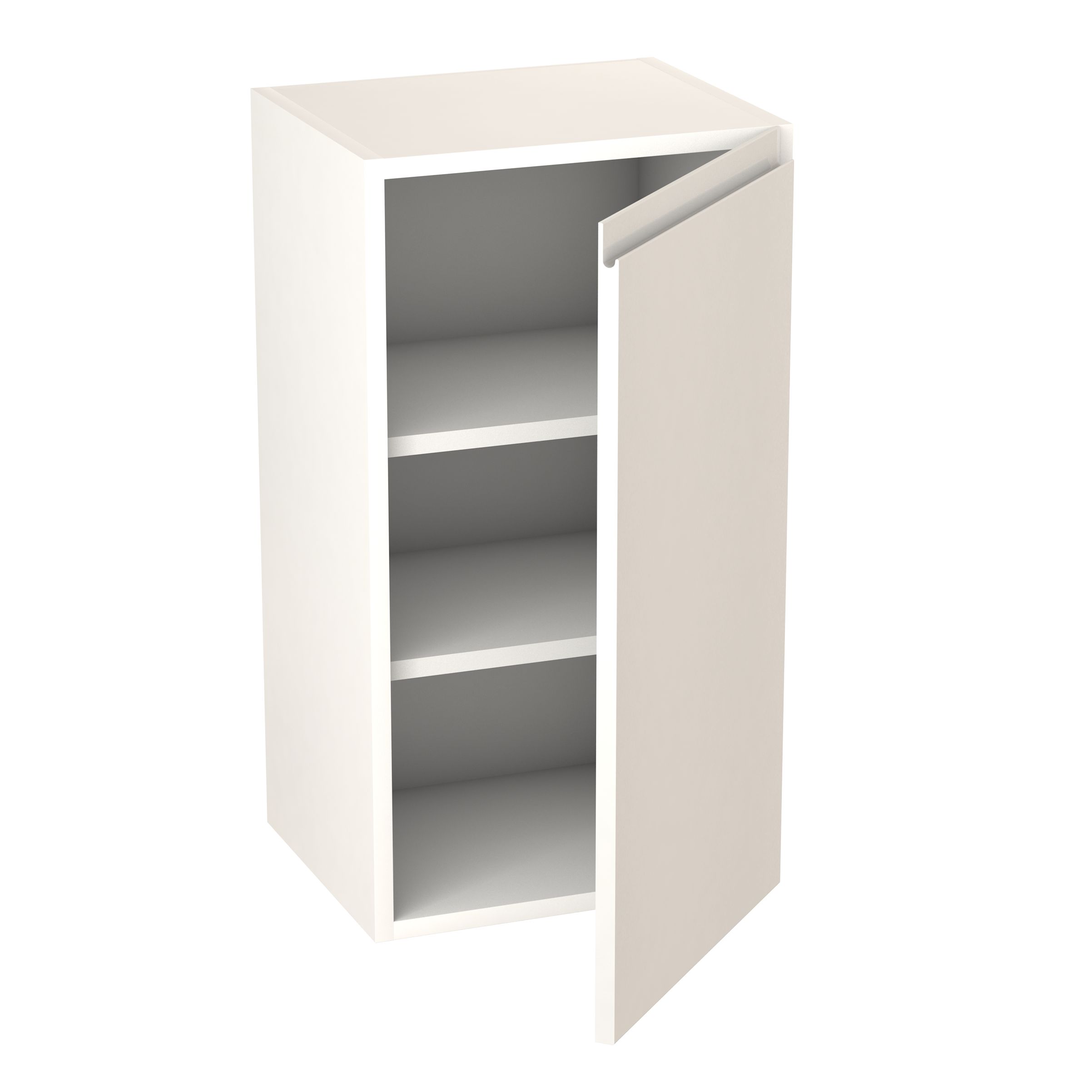GoodHome Garcinia Gloss white integrated handle Wall Kitchen cabinet (W)400mm (H)720mm