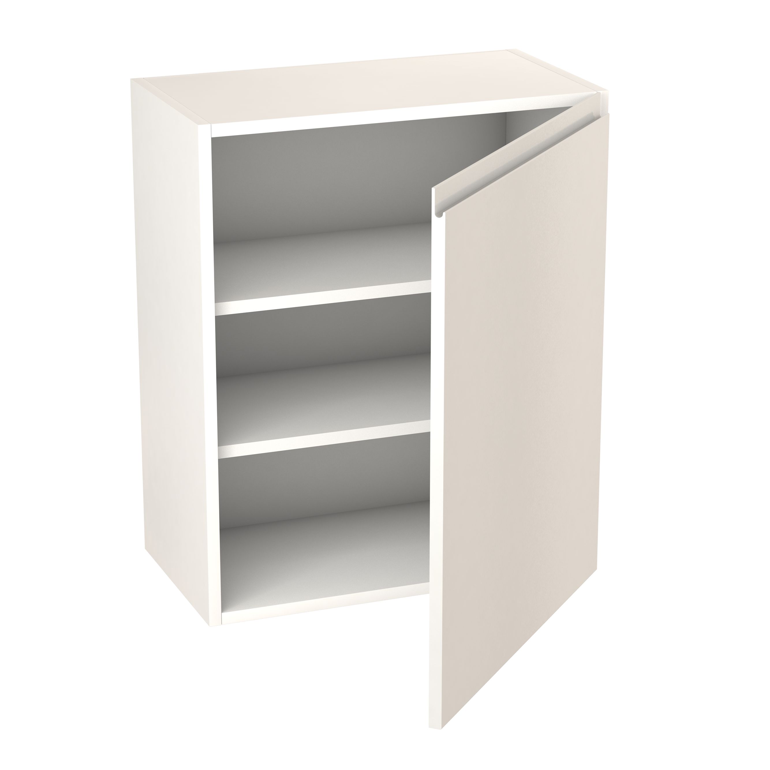GoodHome Garcinia Gloss white integrated handle Wall Kitchen cabinet (W)600mm (H)720mm