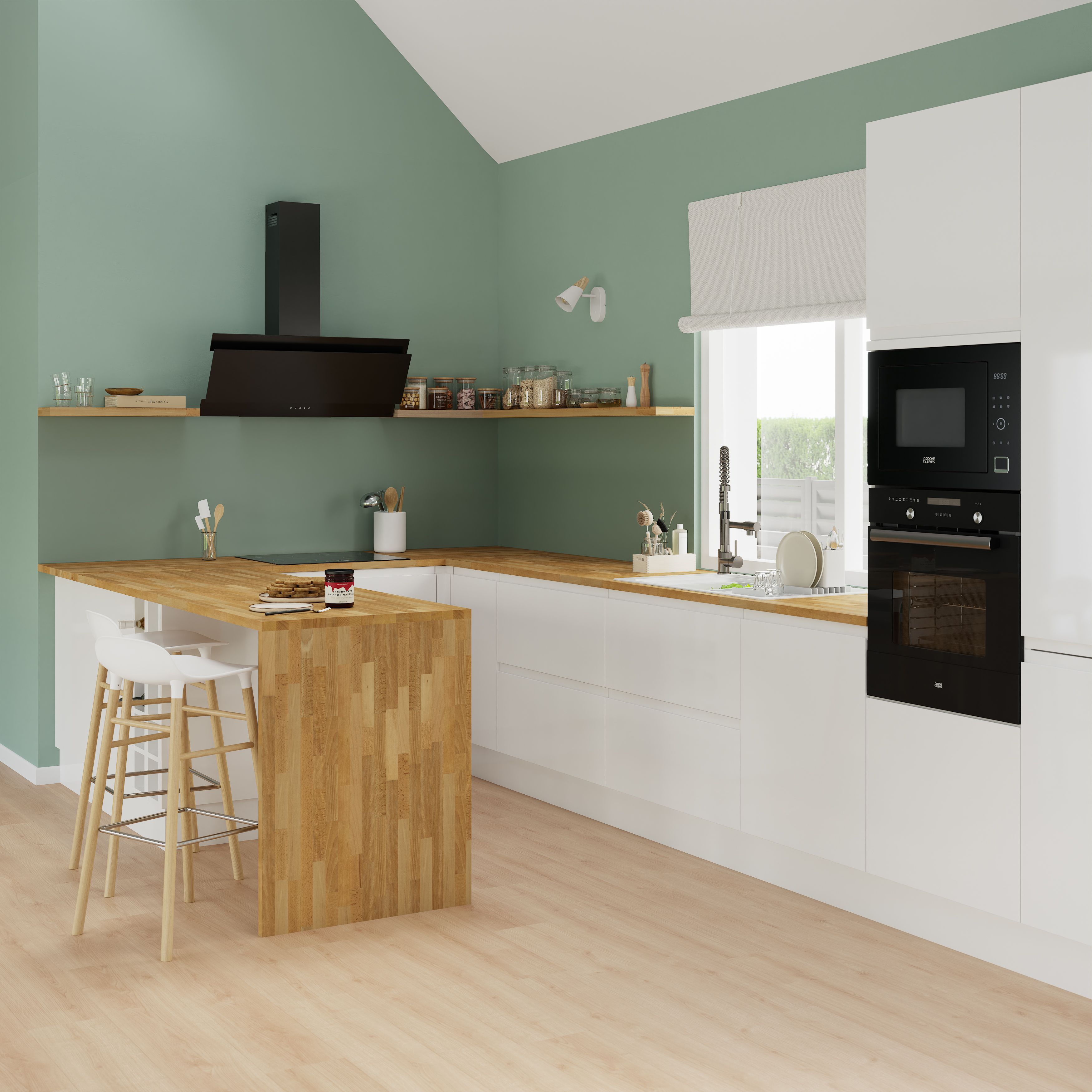 GoodHome Garcinia Gloss white Standard Appliance Filler panel (H)115mm (W)597mm