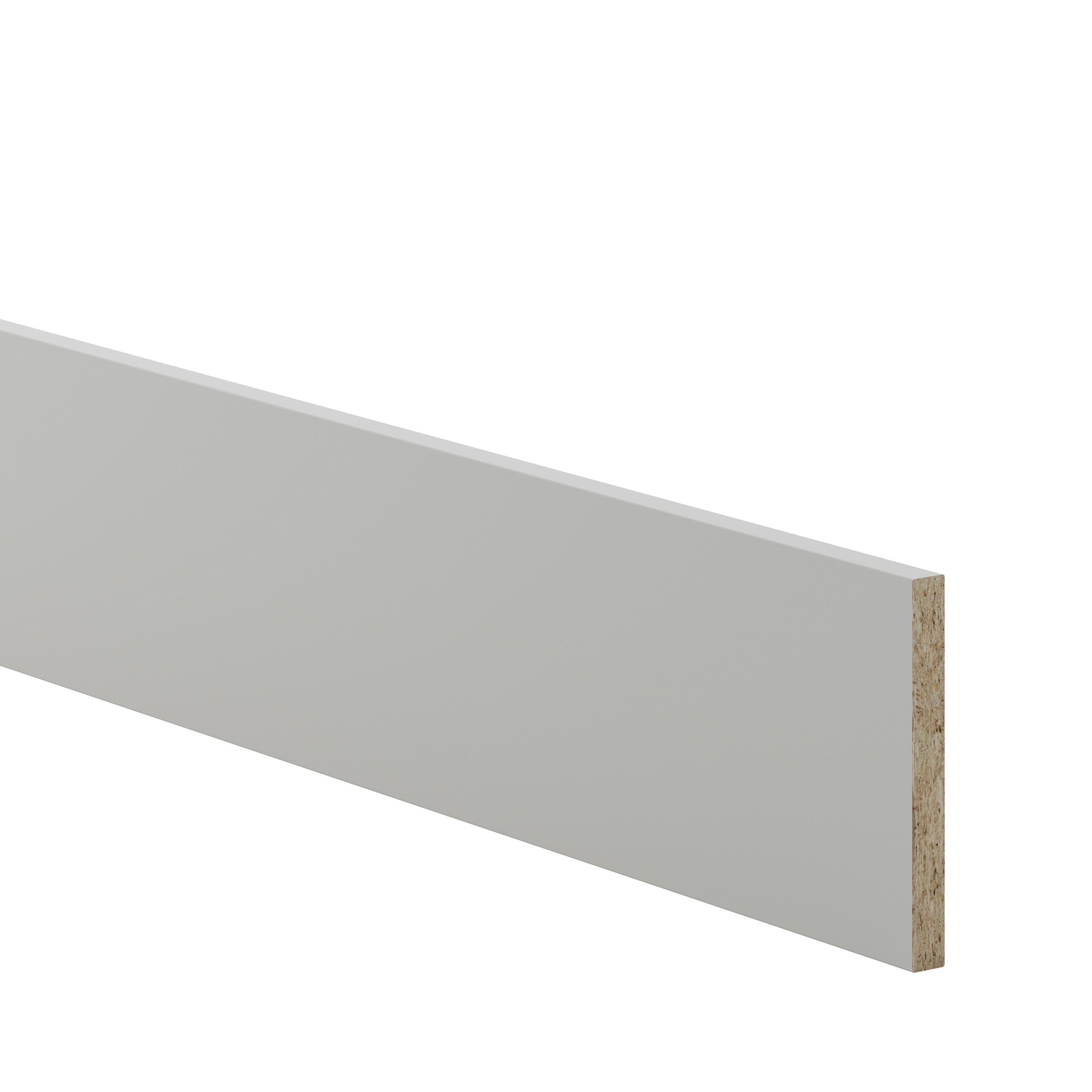 GoodHome Garcinia Grey Square edge Plinth, (L)2400mm