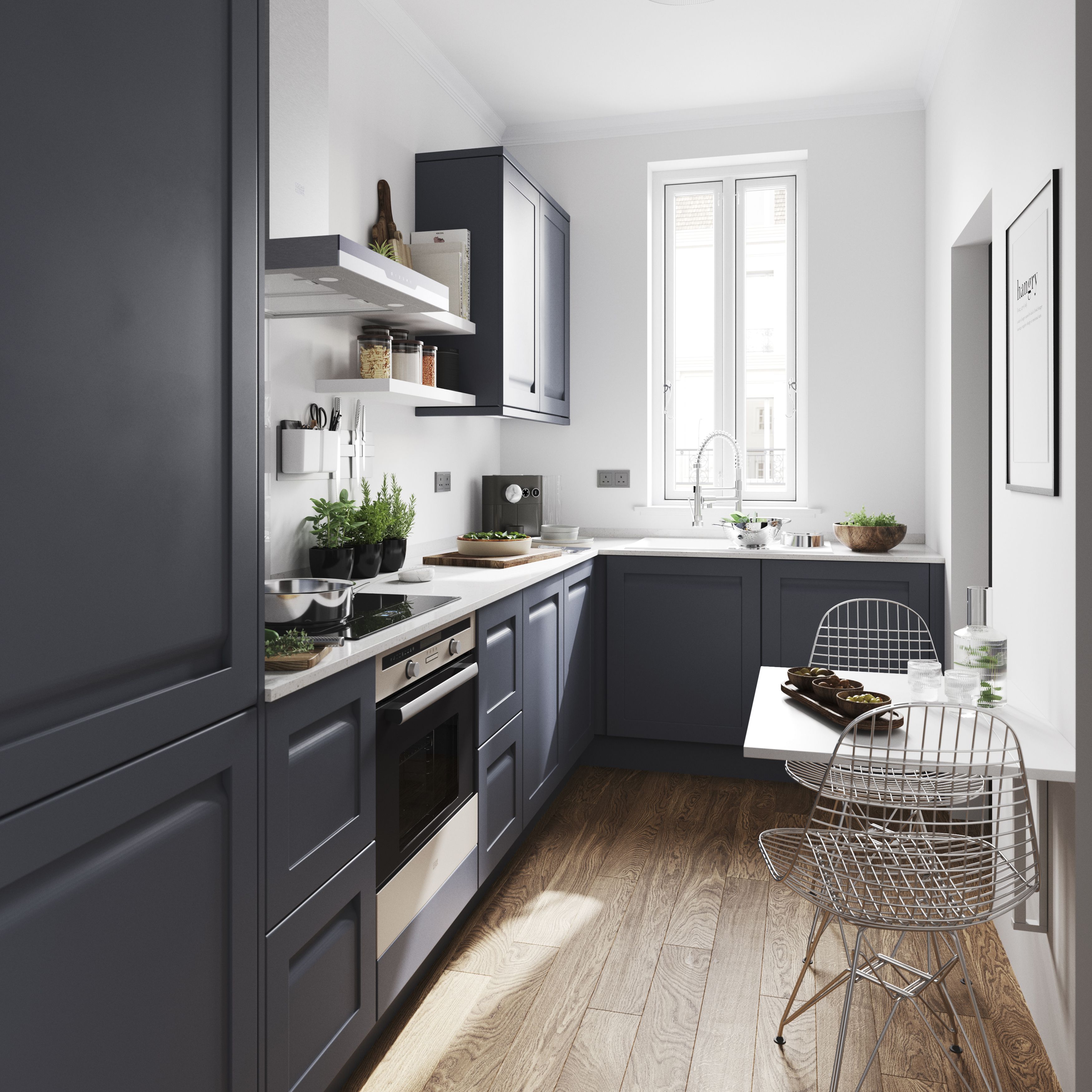 GoodHome Garcinia Grey Square edge Plinth, (L)2400mm