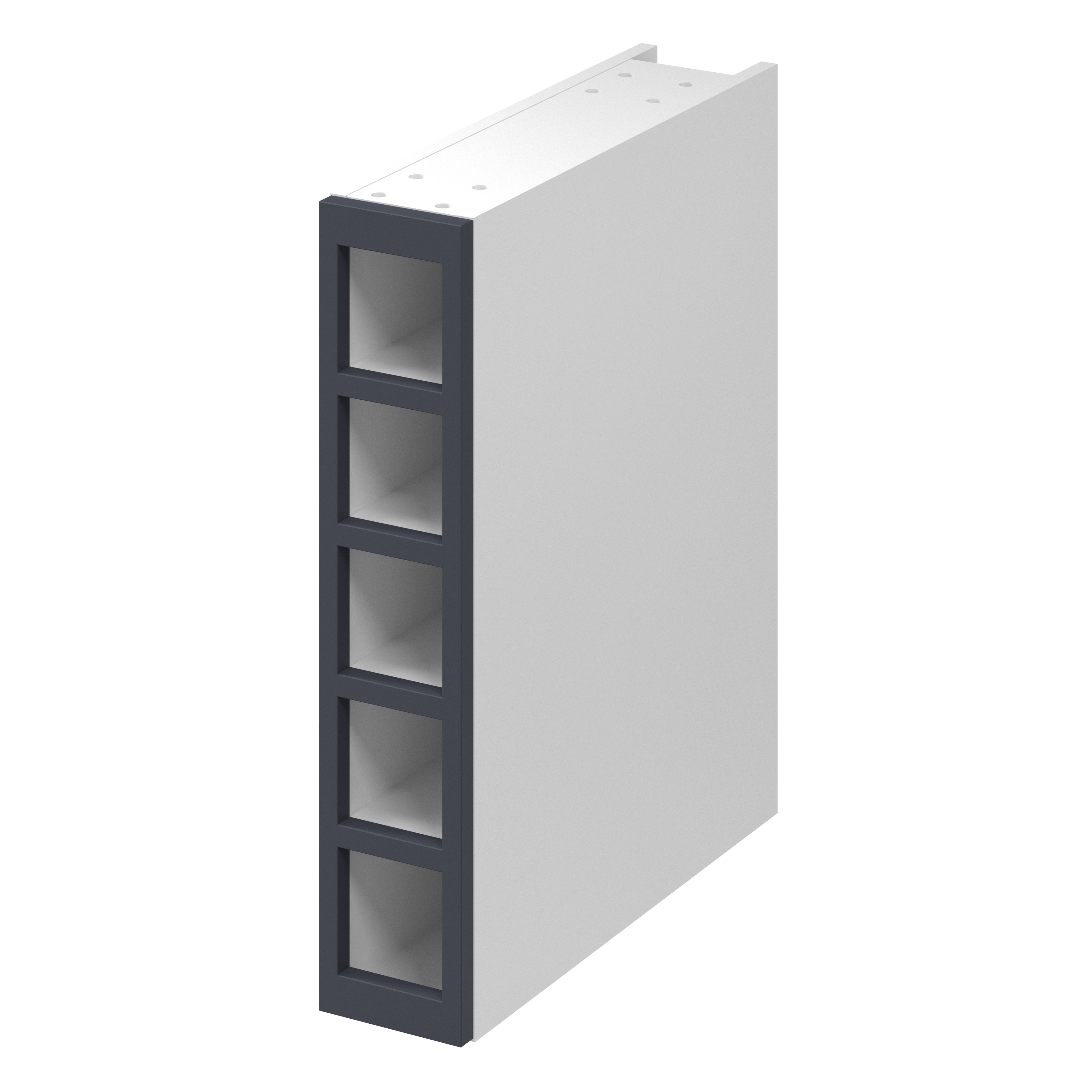 GoodHome Garcinia Matt Blue Wine rack fascia, (H)715mm (W)147mm