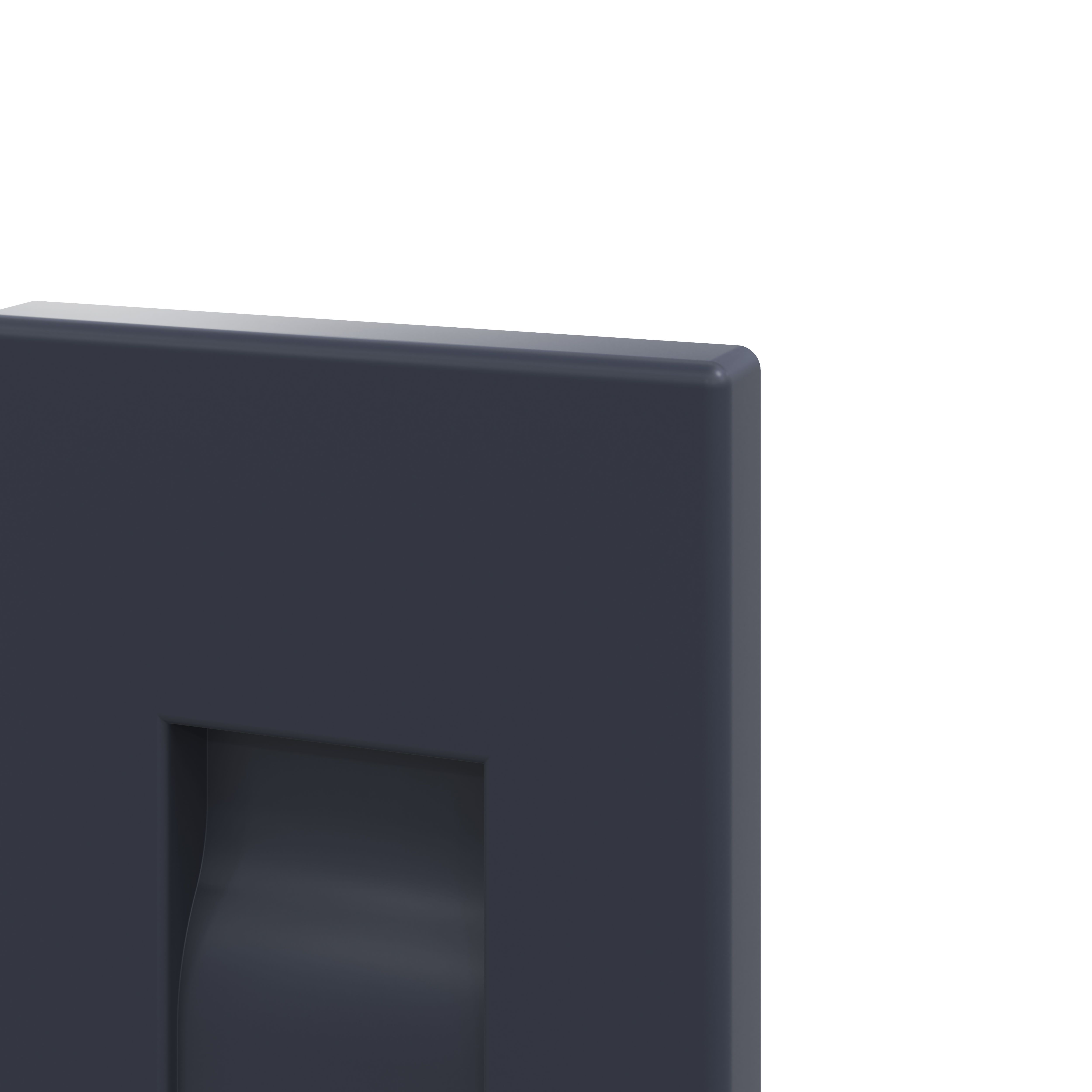 GoodHome Garcinia Matt Navy blue Integrated handle shaker Highline Cabinet door (W)150mm (H)715mm (T)20mm