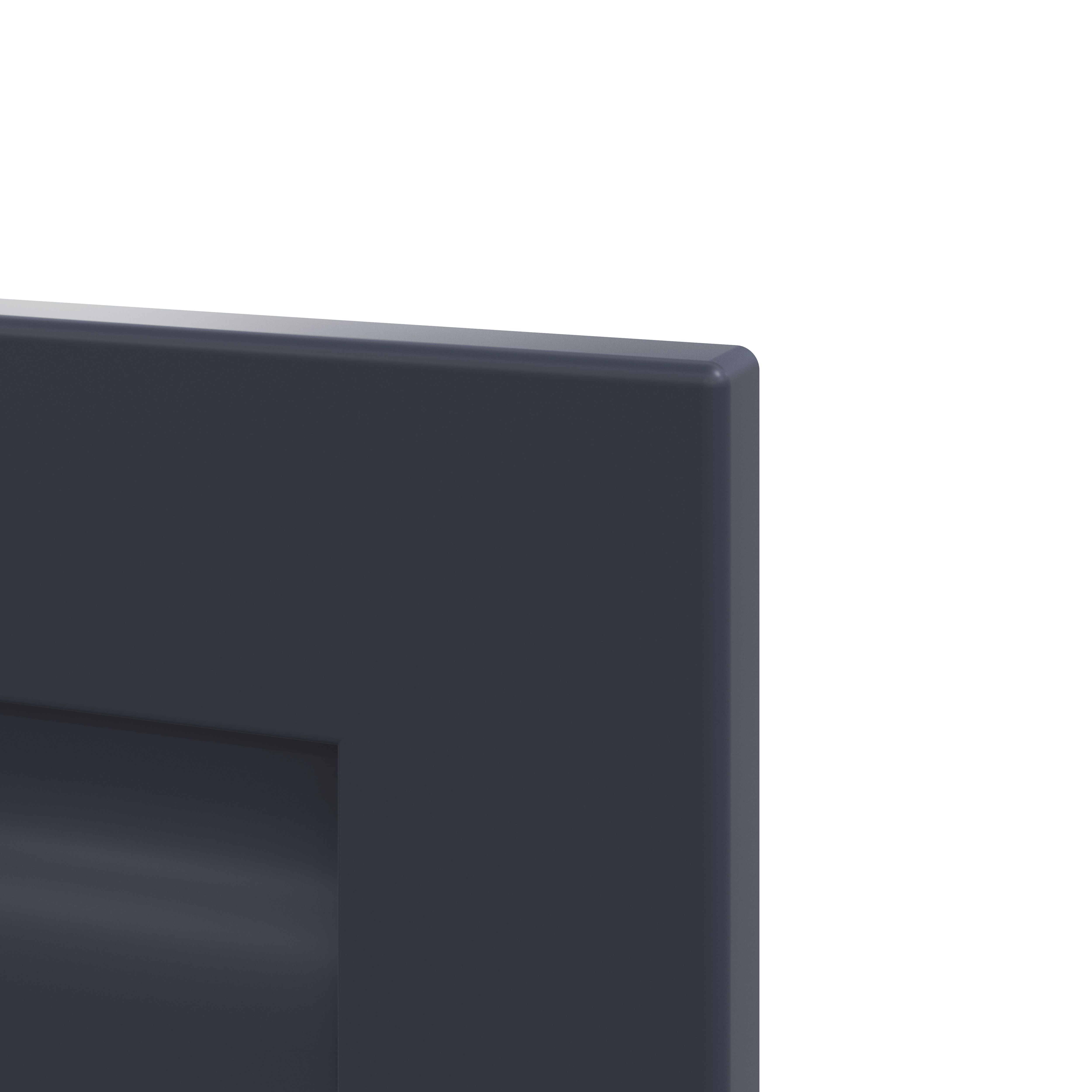 GoodHome Garcinia Matt Navy blue Integrated handle shaker Highline Cabinet door (W)250mm (H)715mm (T)20mm