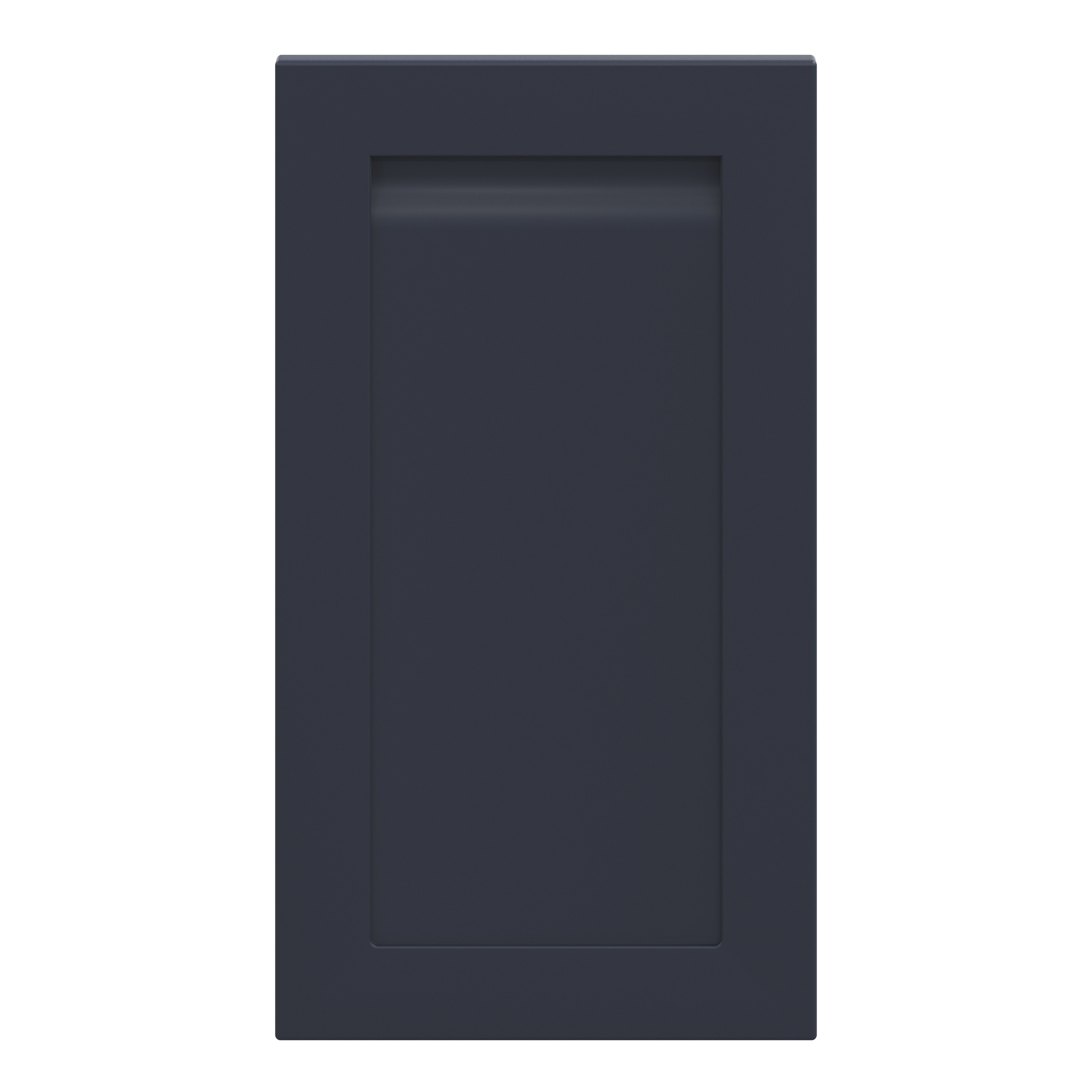 GoodHome Garcinia Matt Navy blue Integrated handle shaker Highline Cabinet door (W)400mm (H)715mm (T)20mm