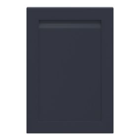 GoodHome Garcinia Matt Navy blue Integrated handle shaker Highline Cabinet door (W)500mm (H)715mm (T)20mm