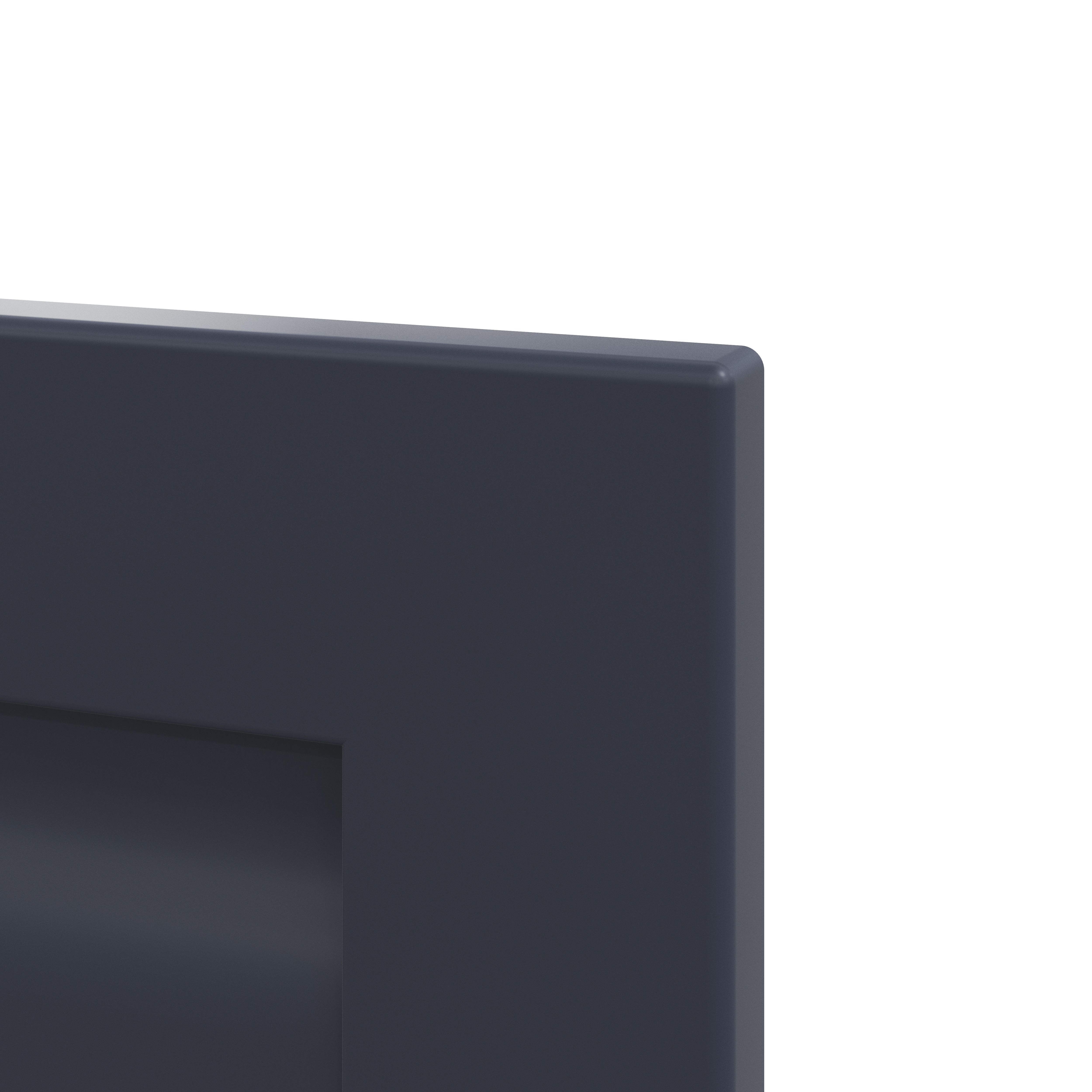 GoodHome Garcinia Matt Navy blue Integrated handle shaker Highline Cabinet door (W)600mm (H)715mm (T)20mm