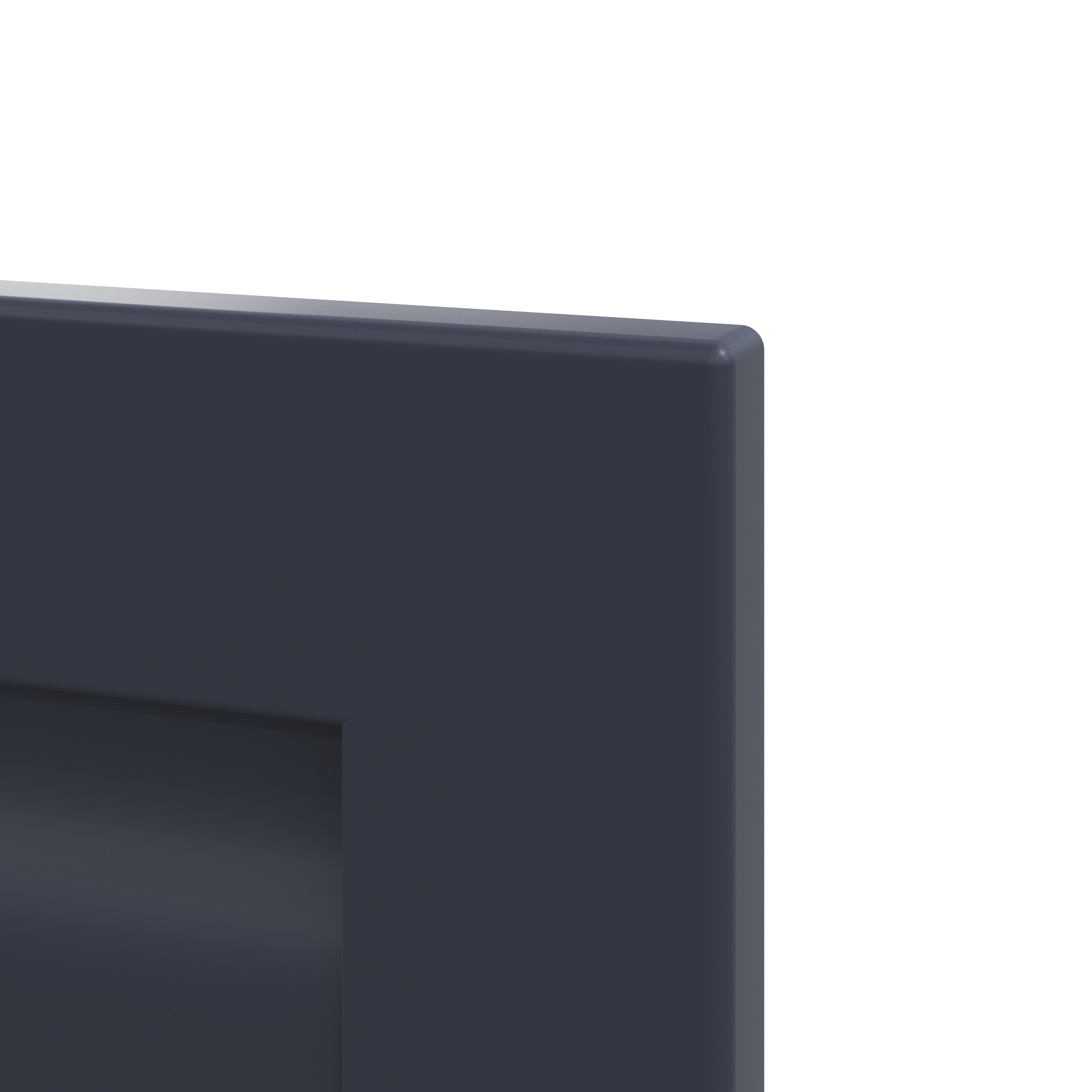 GoodHome Garcinia Matt Navy blue Integrated handle shaker Tall appliance Cabinet door (W)600mm (H)723mm (T)20mm