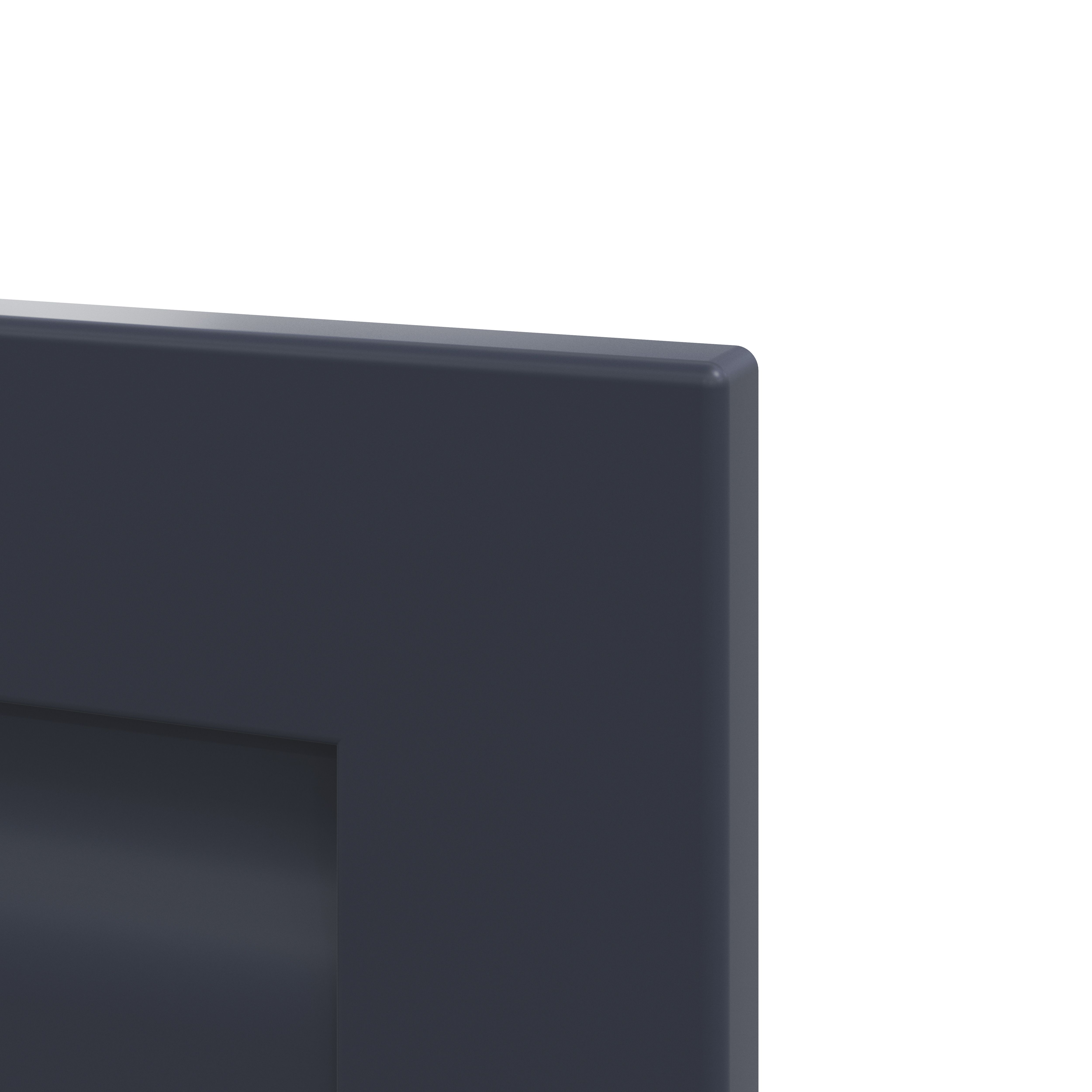 GoodHome Garcinia Matt Navy blue Integrated handle shaker Tall appliance Cabinet door (W)600mm (H)806mm (T)20mm
