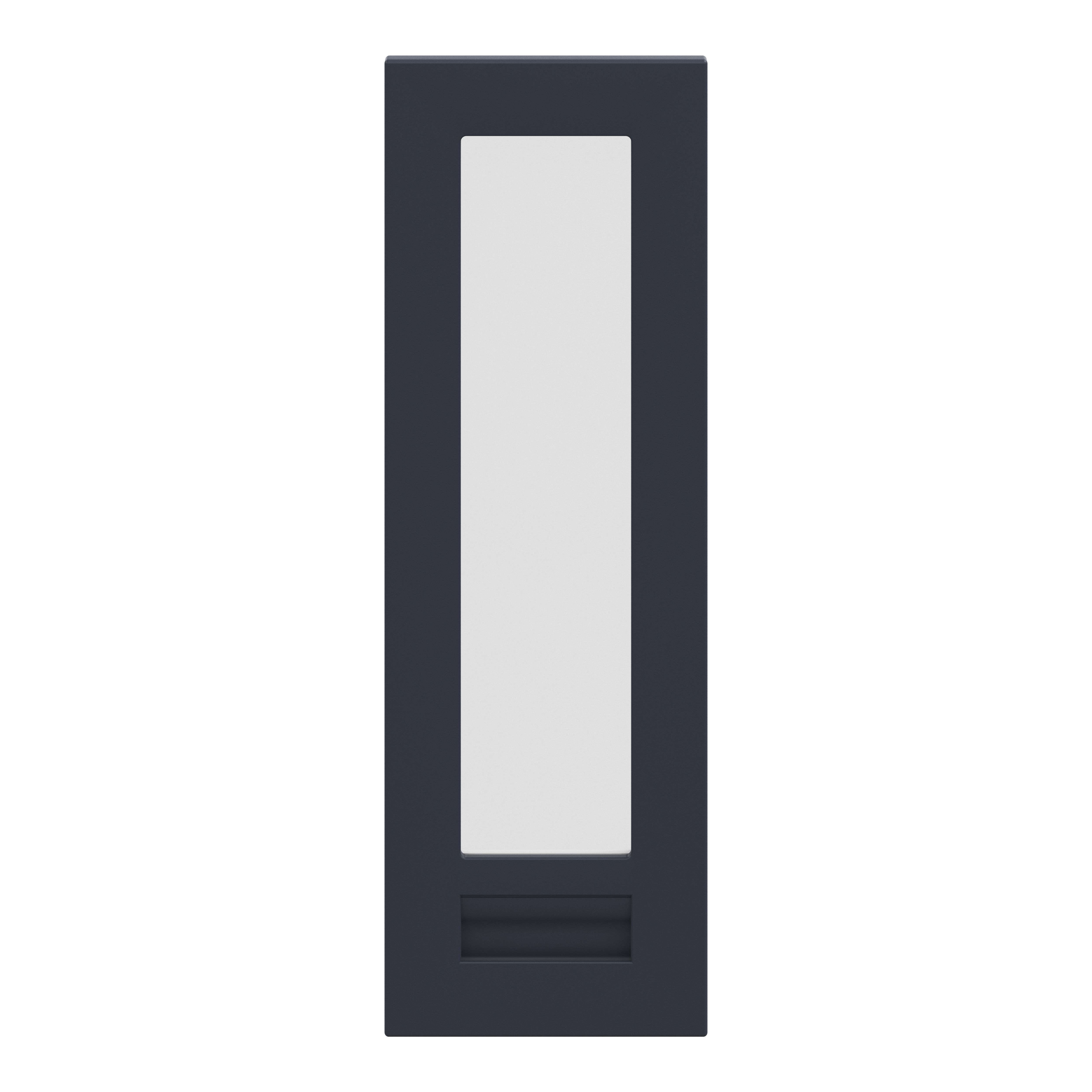 GoodHome Garcinia Matt Navy blue Integrated handle shaker Tall glazed Cabinet door (W)300mm (H)895mm (T)20mm