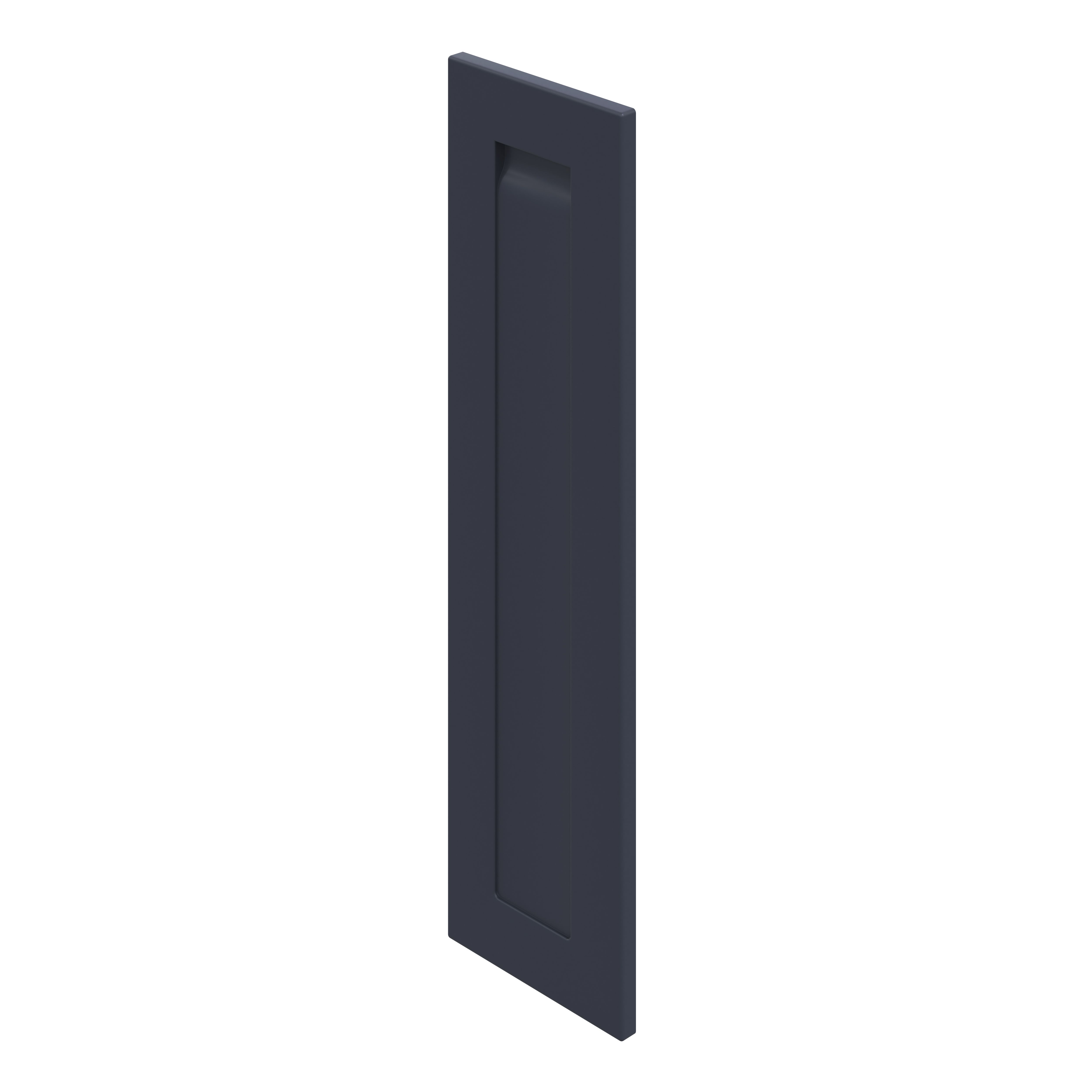 GoodHome Garcinia Matt Navy blue Integrated handle shaker Tall wall Cabinet door (W)250mm (H)895mm (T)20mm