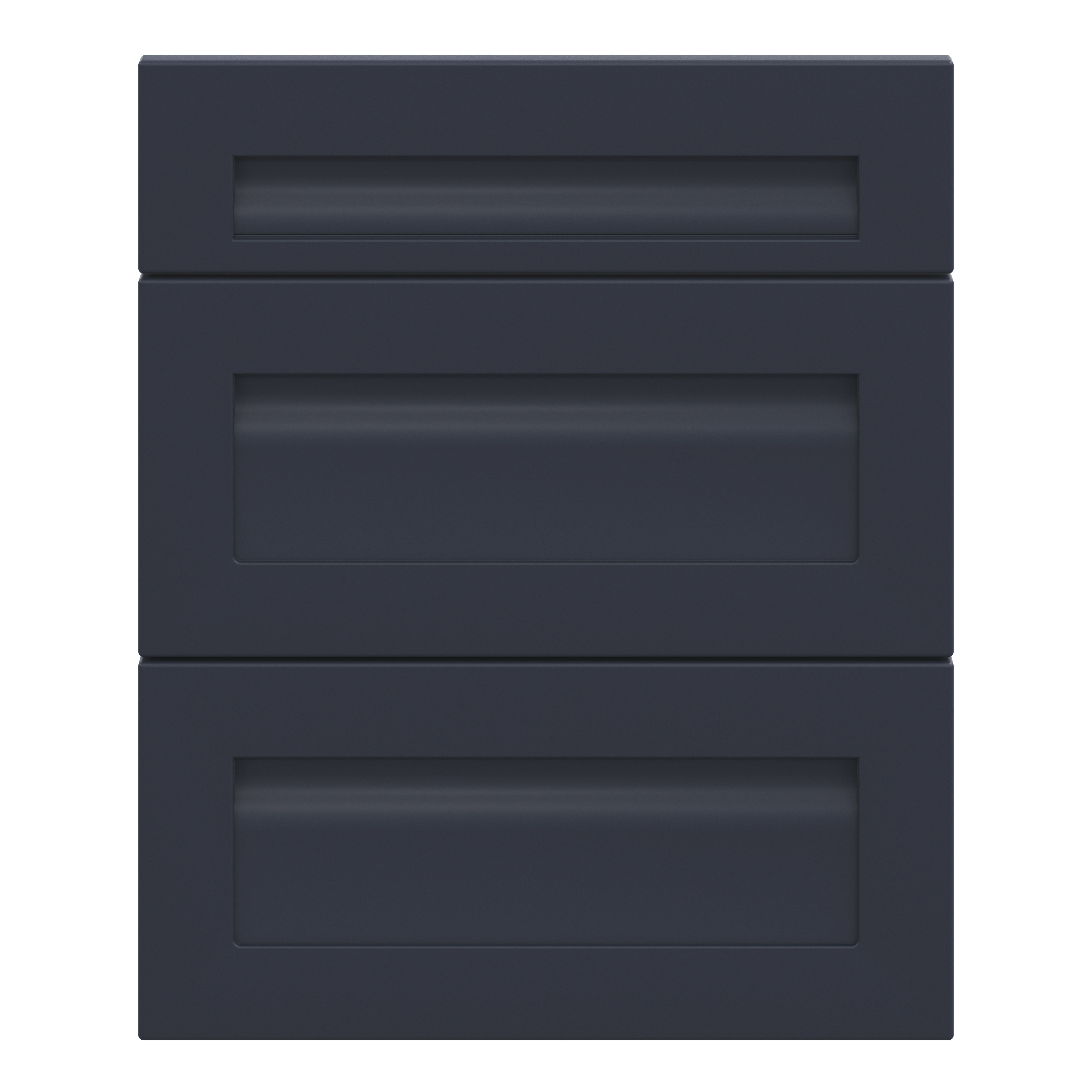 GoodHome Garcinia Matt navy blue shaker Drawer front (W)600mm, Pack of 3