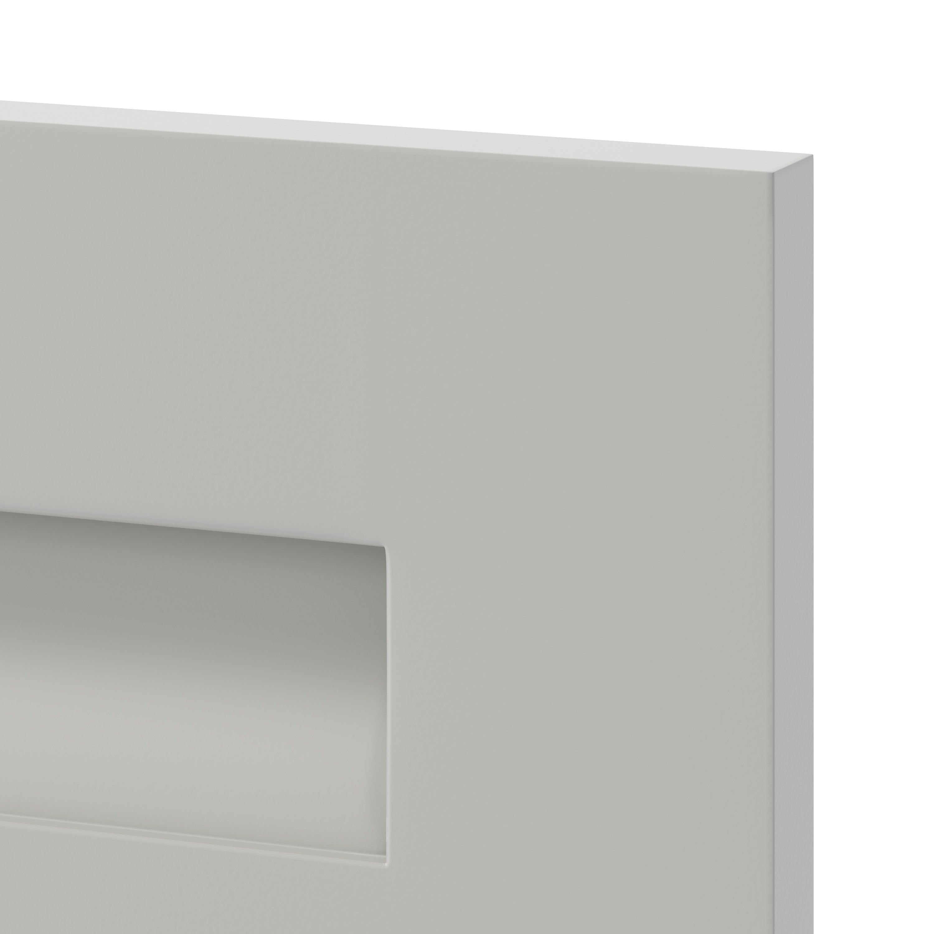 GoodHome Garcinia Matt stone integrated handle shaker Drawer front (W)600mm, Pack of 3