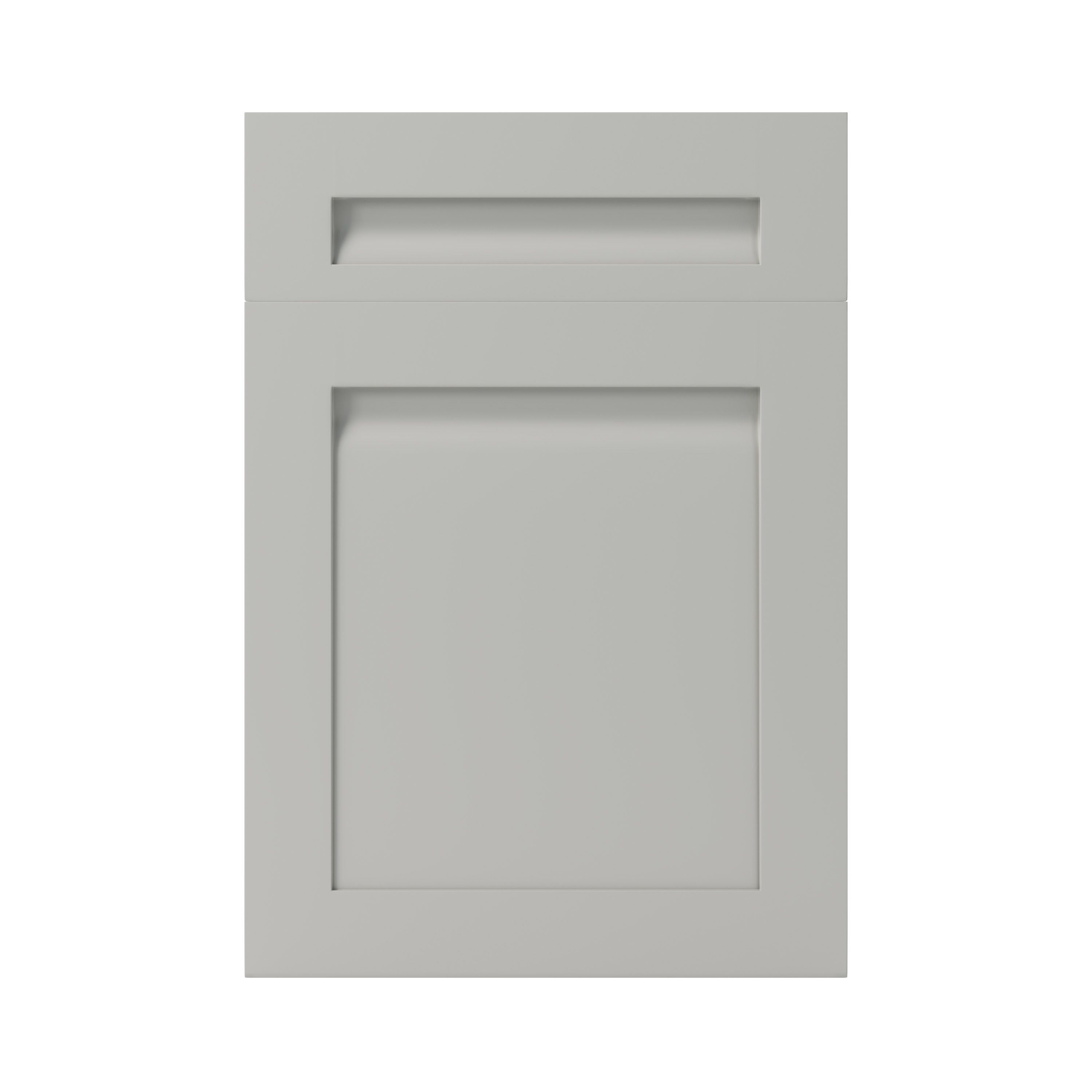 GoodHome Garcinia Matt stone integrated handle shaker Drawerline Cabinet door, (W)500mm (H)715mm (T)20mm