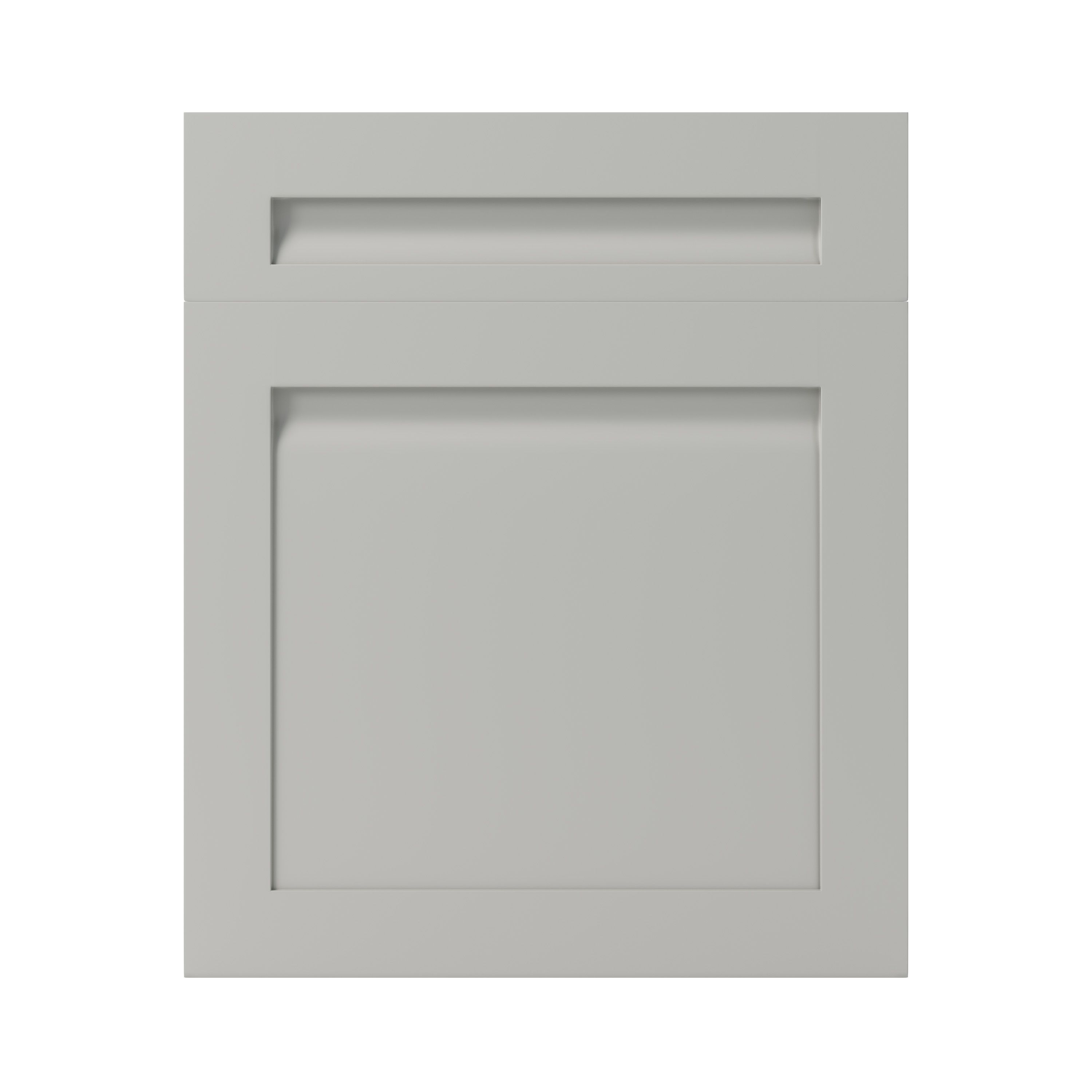 GoodHome Garcinia Matt stone integrated handle shaker Drawerline Cabinet door, (W)600mm (H)715mm (T)20mm