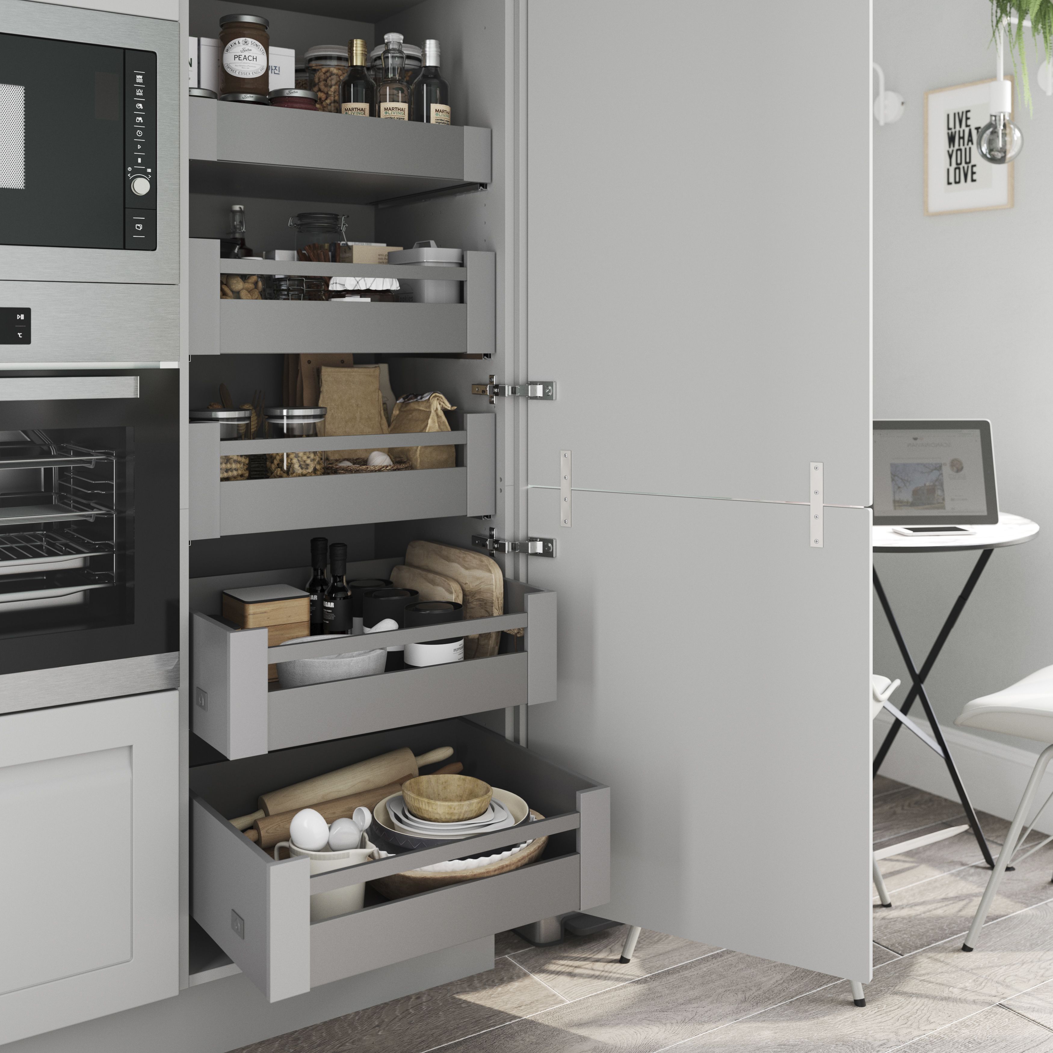 GoodHome Garcinia Matt stone integrated handle shaker Highline Cabinet door (W)300mm (H)715mm (T)20mm