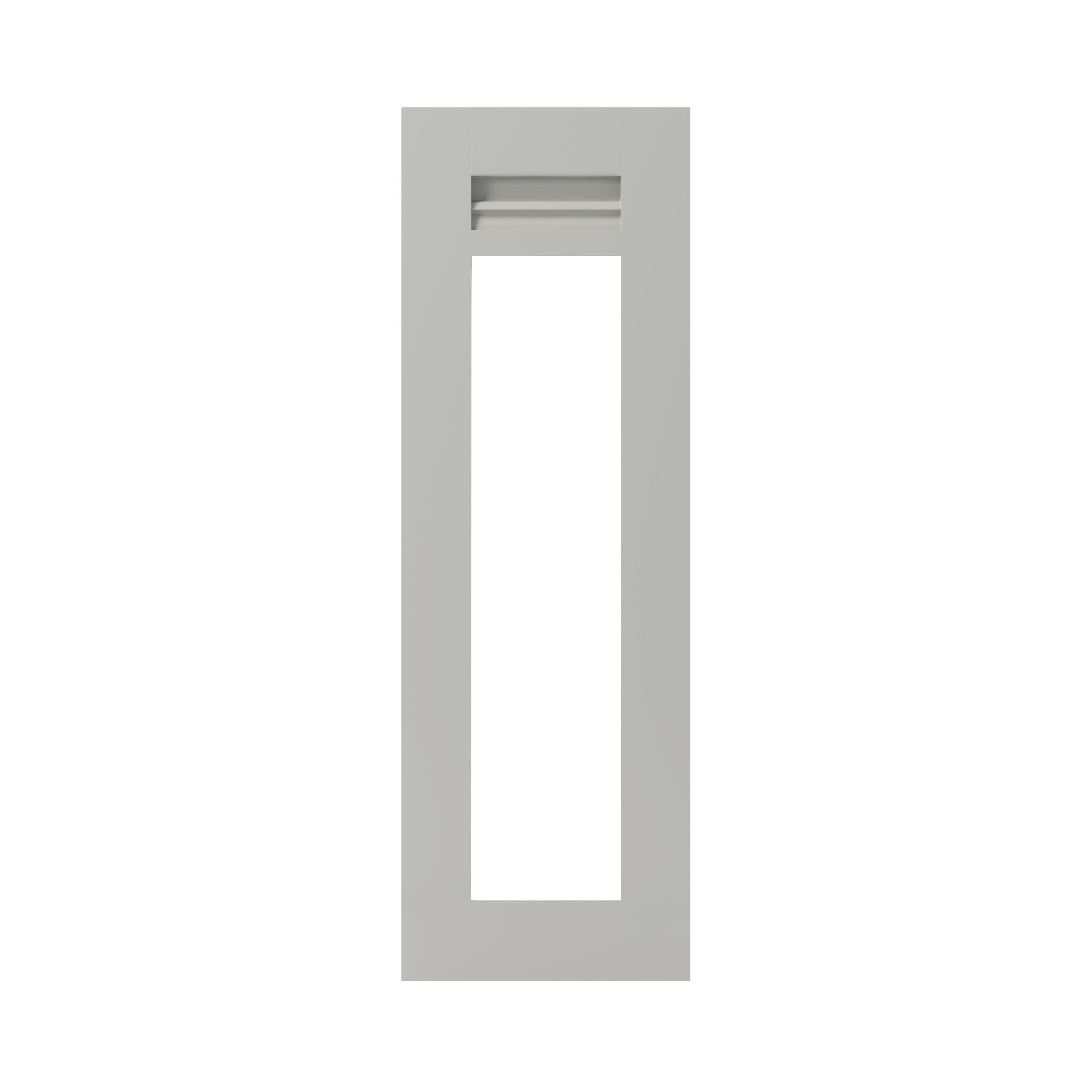GoodHome Garcinia Matt stone integrated handle shaker Tall glazed Cabinet door (W)300mm (H)895mm (T)20mm