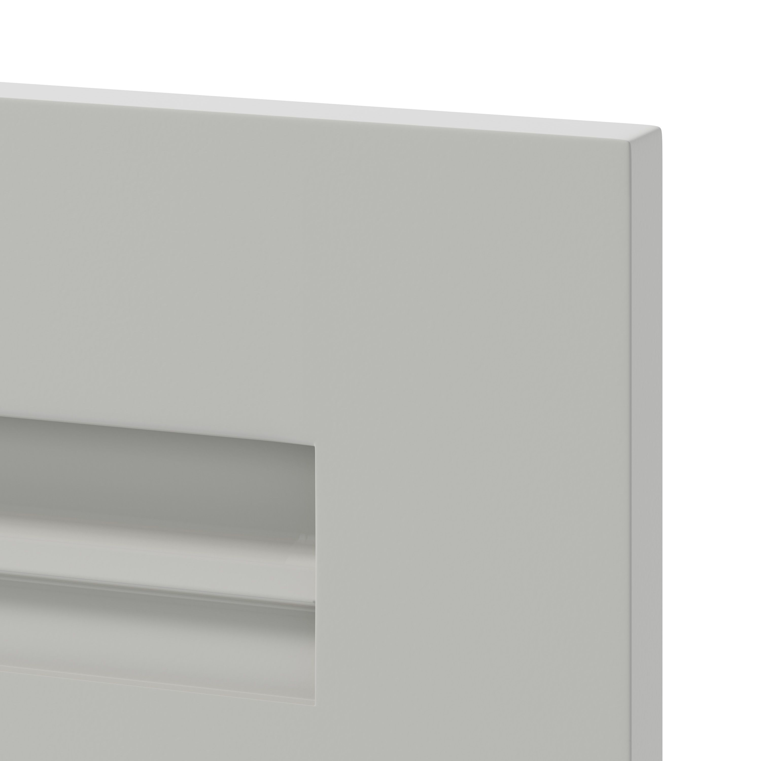 GoodHome Garcinia Matt stone integrated handle shaker Tall glazed Cabinet door (W)300mm (H)895mm (T)20mm