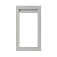 GoodHome Garcinia Matt stone integrated handle shaker Tall glazed Cabinet door (W)500mm (H)895mm (T)20mm